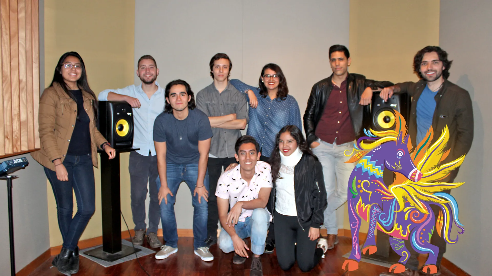 Alumnos de IMI que crearon el ambiente musical de los alebrijes del FNCA