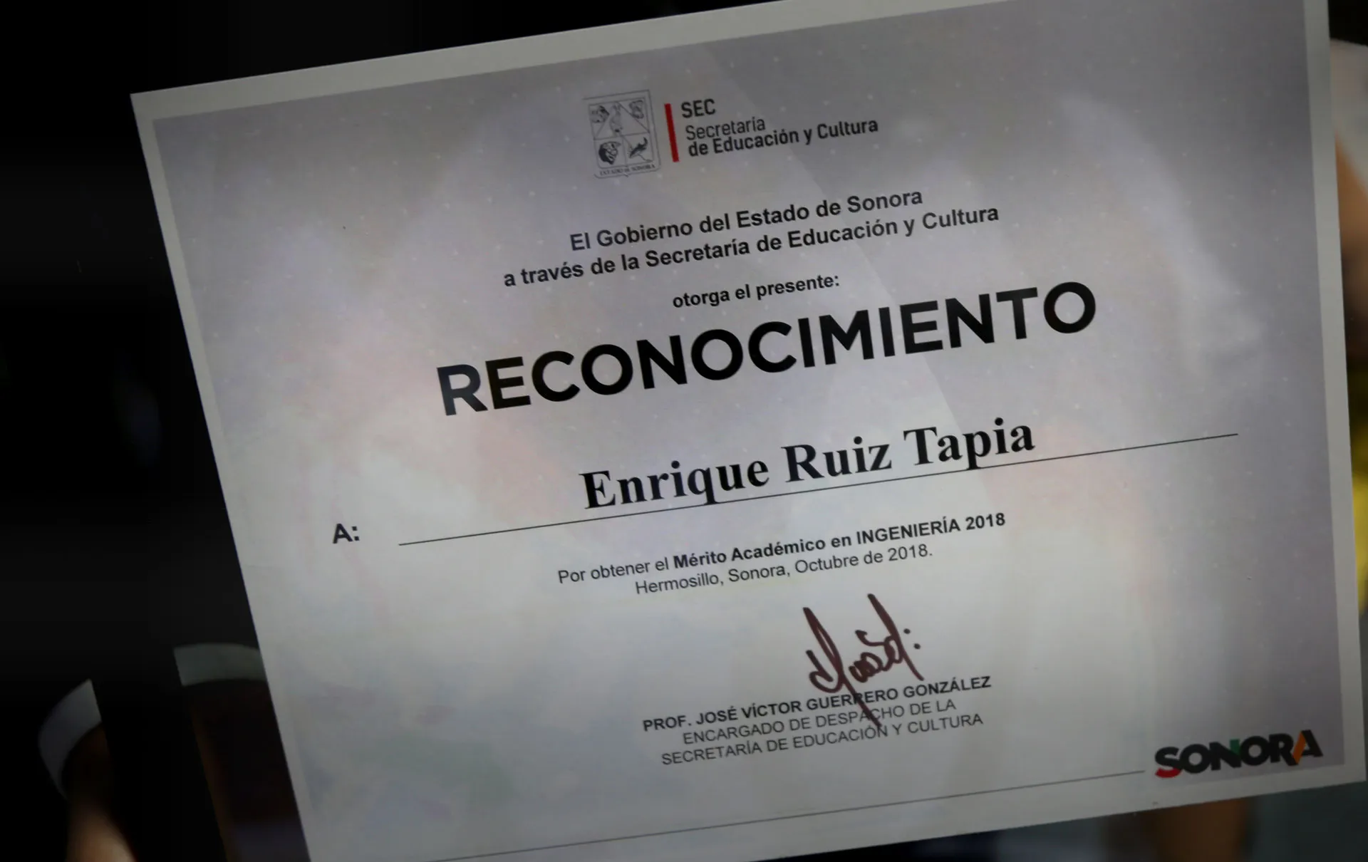 Reciben Premio Estatal al Mérito Académico en Ingeniería 2018