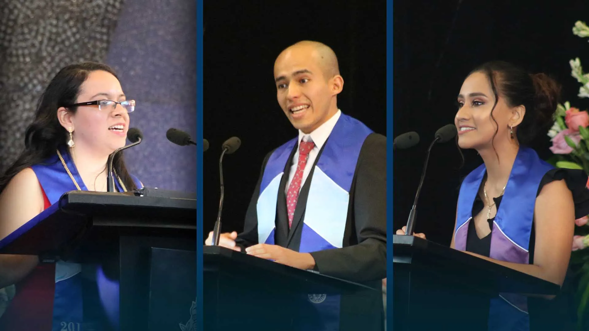 alumnos oradores en ceremonias de graduación