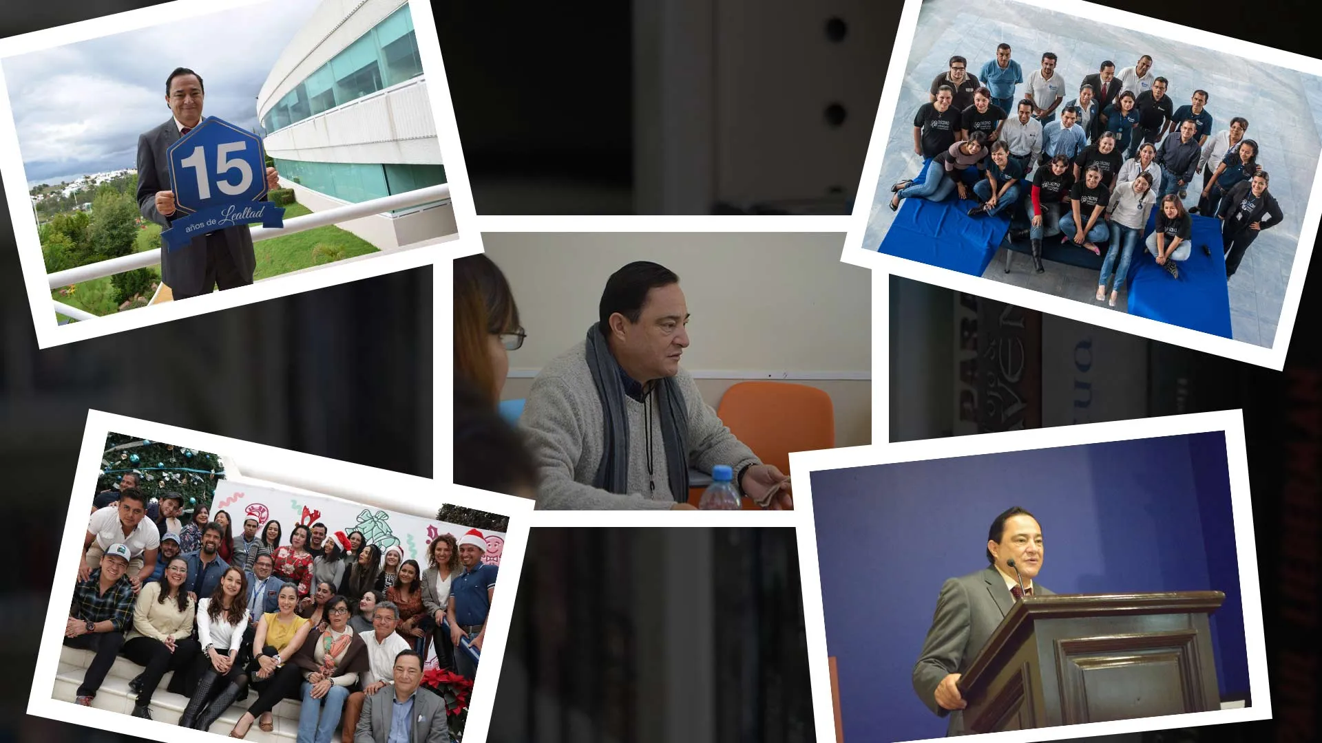 Collage de Juan Carlos y momentos dentro del Tec.