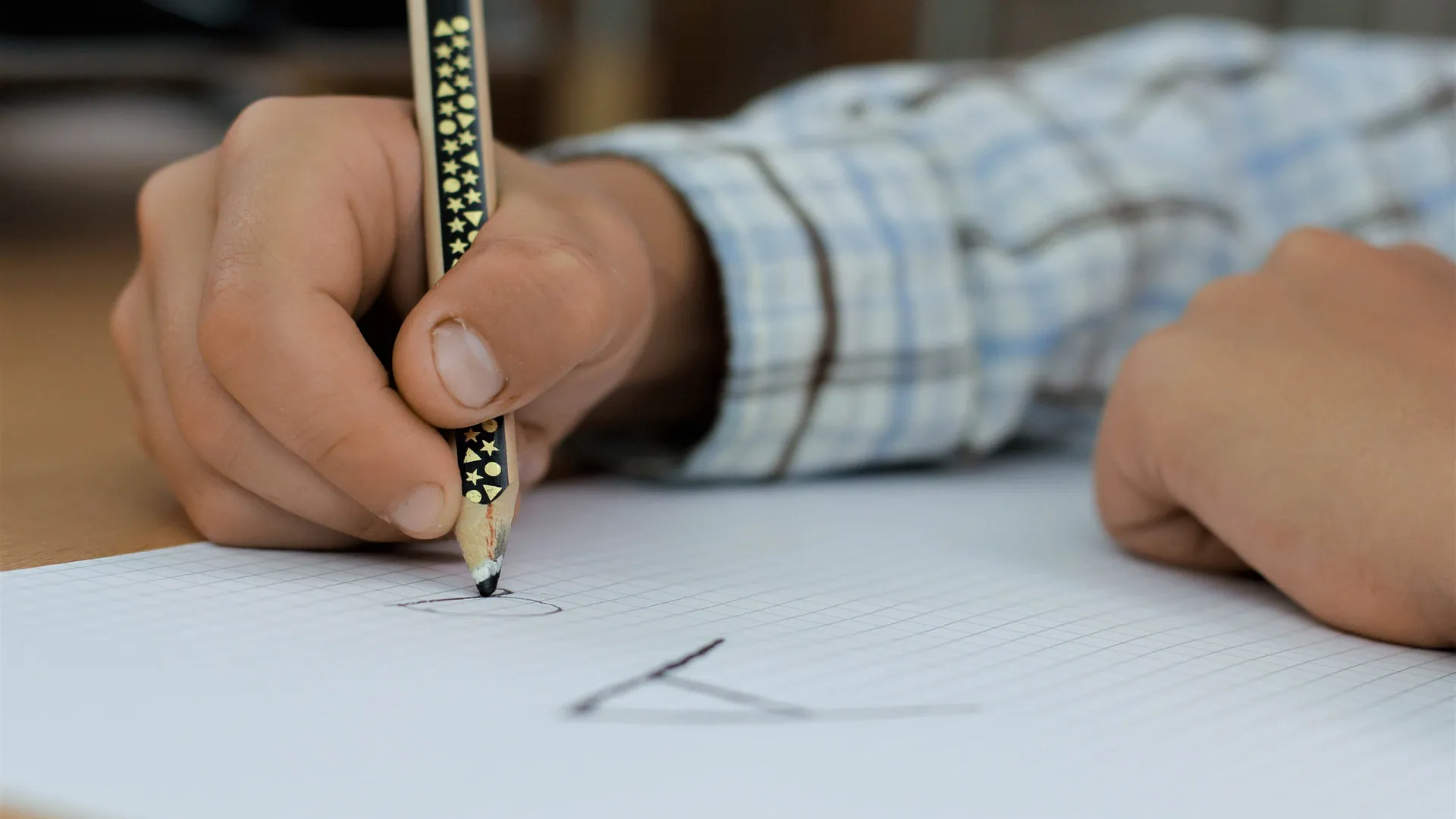 Estudiante trabajando en casa