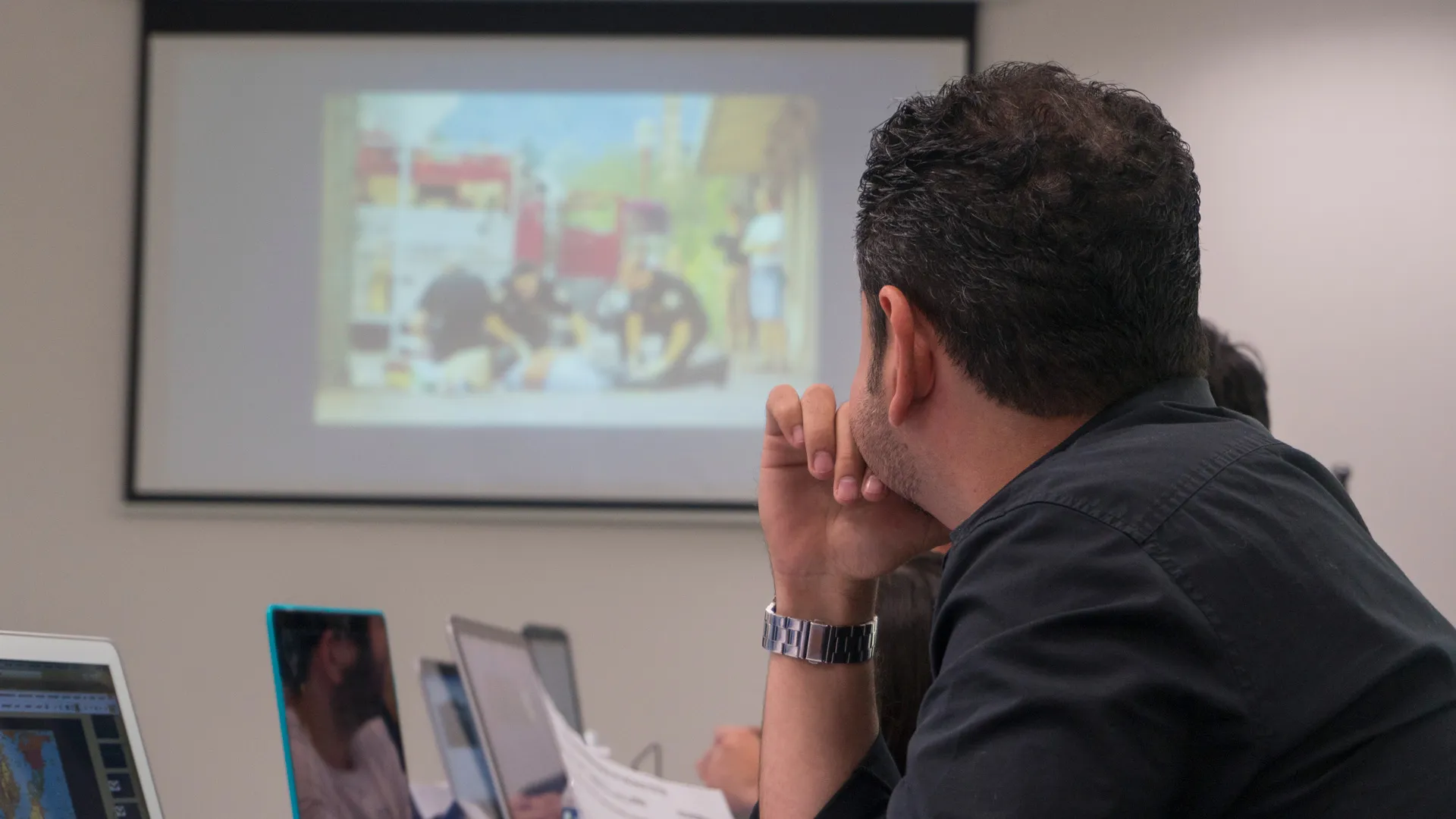 alumno durante clase en la ruta del emprendedor