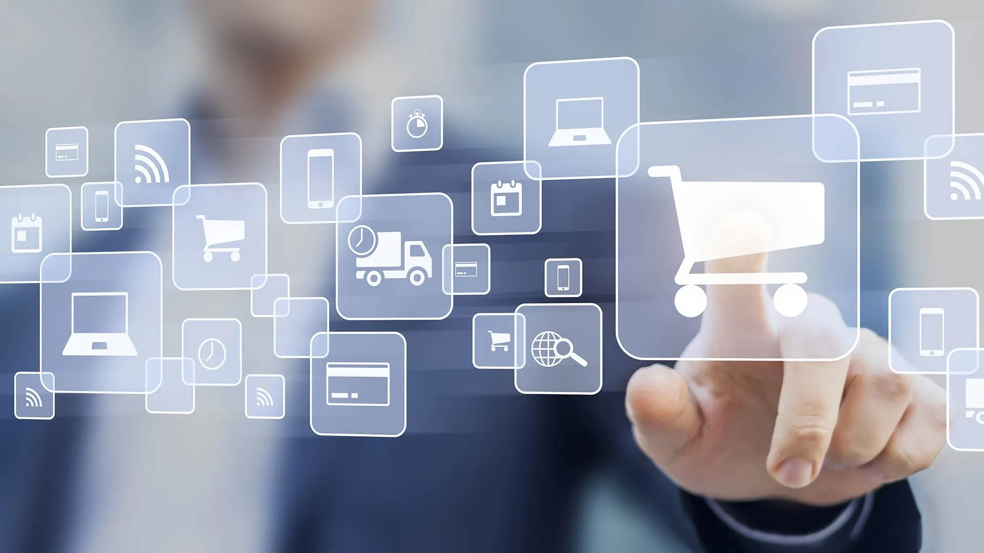 Iconos que representan los negocios en línea