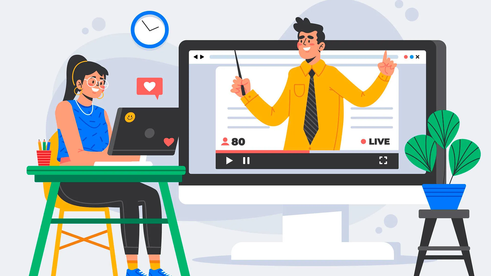 Animacion de personas manejando dispositivos electronicos