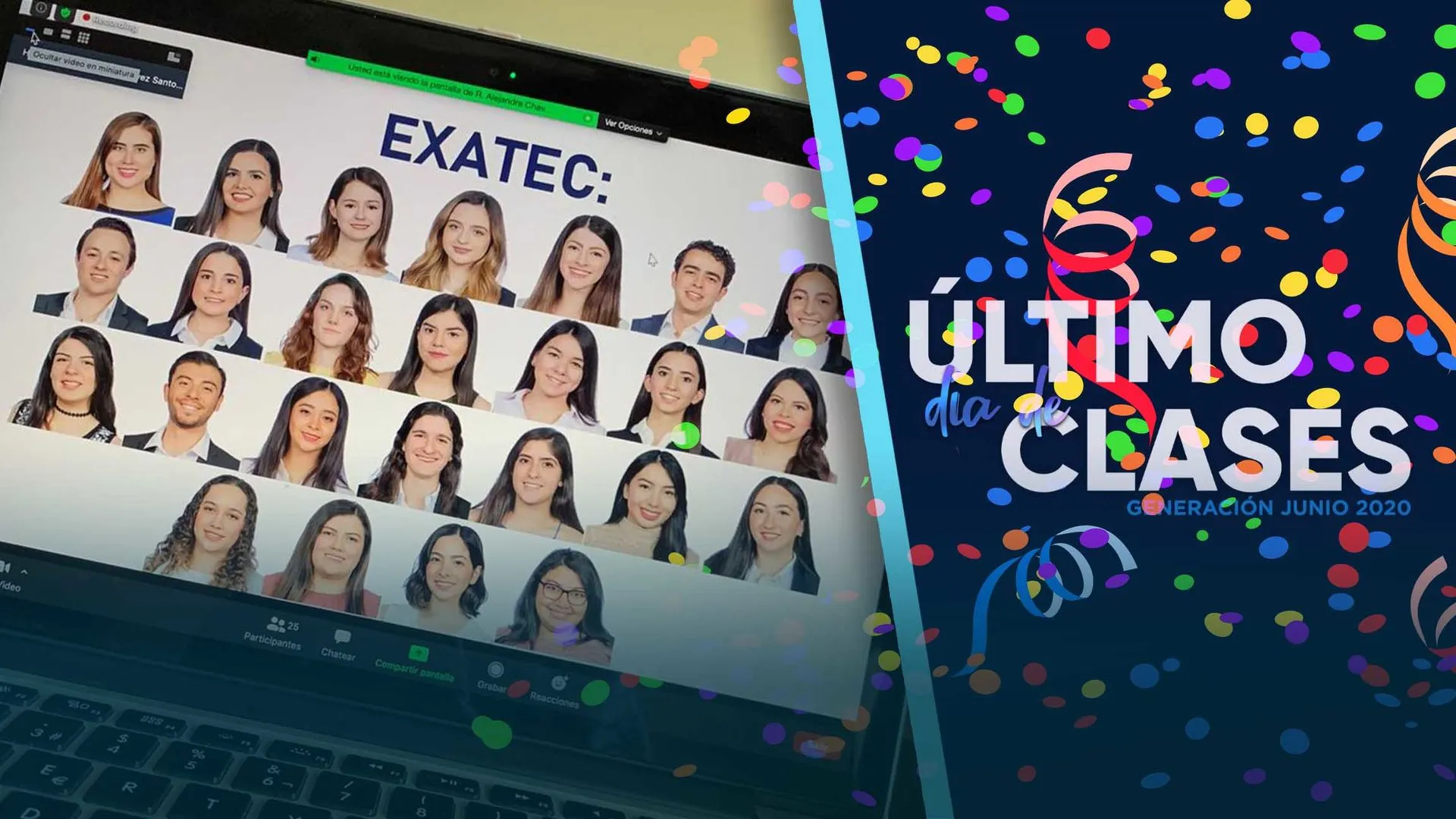 Alumnos en su sesión virtual de último día de clases