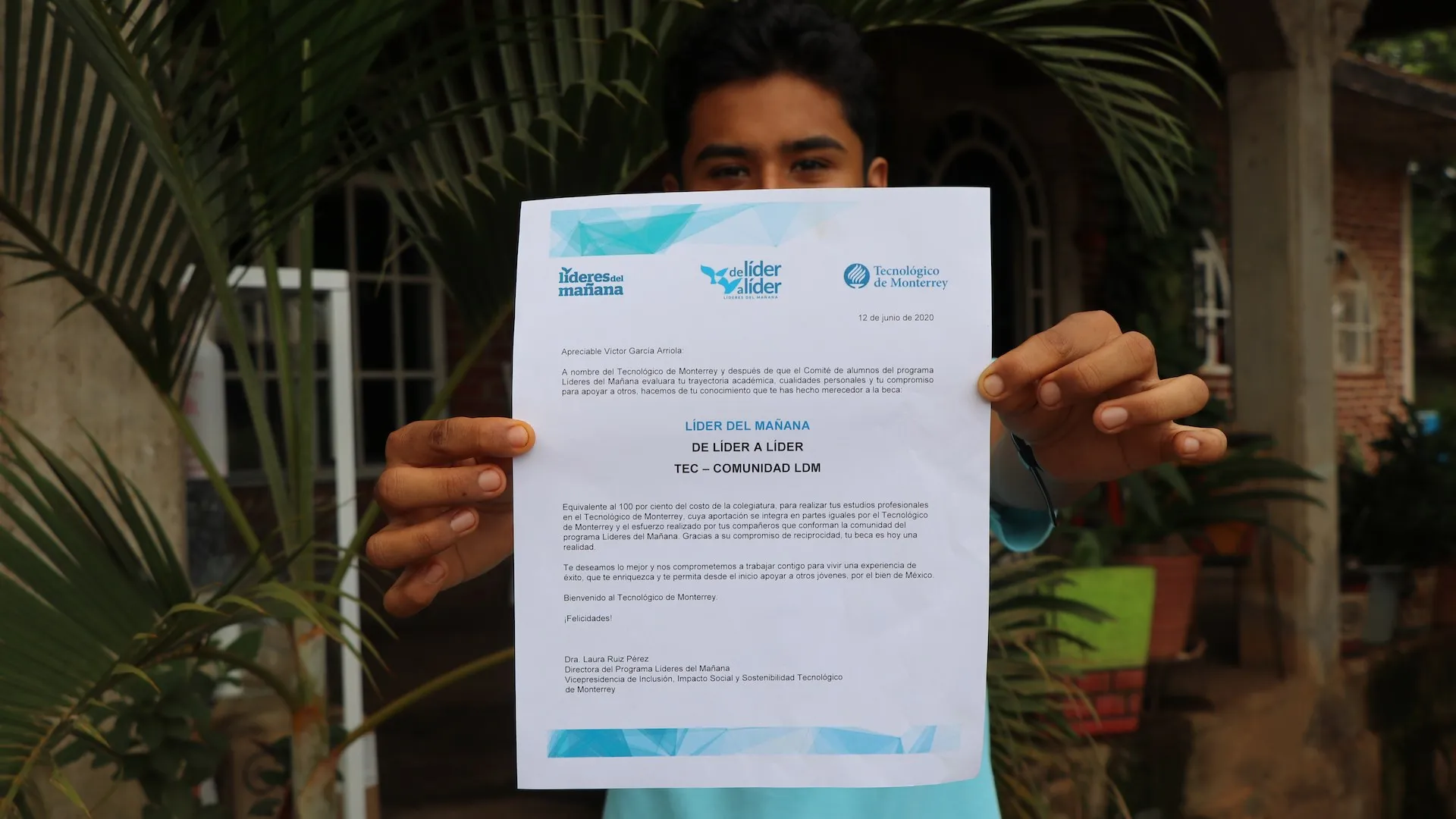 Joven becado al 100% en el Tec de Monterrey