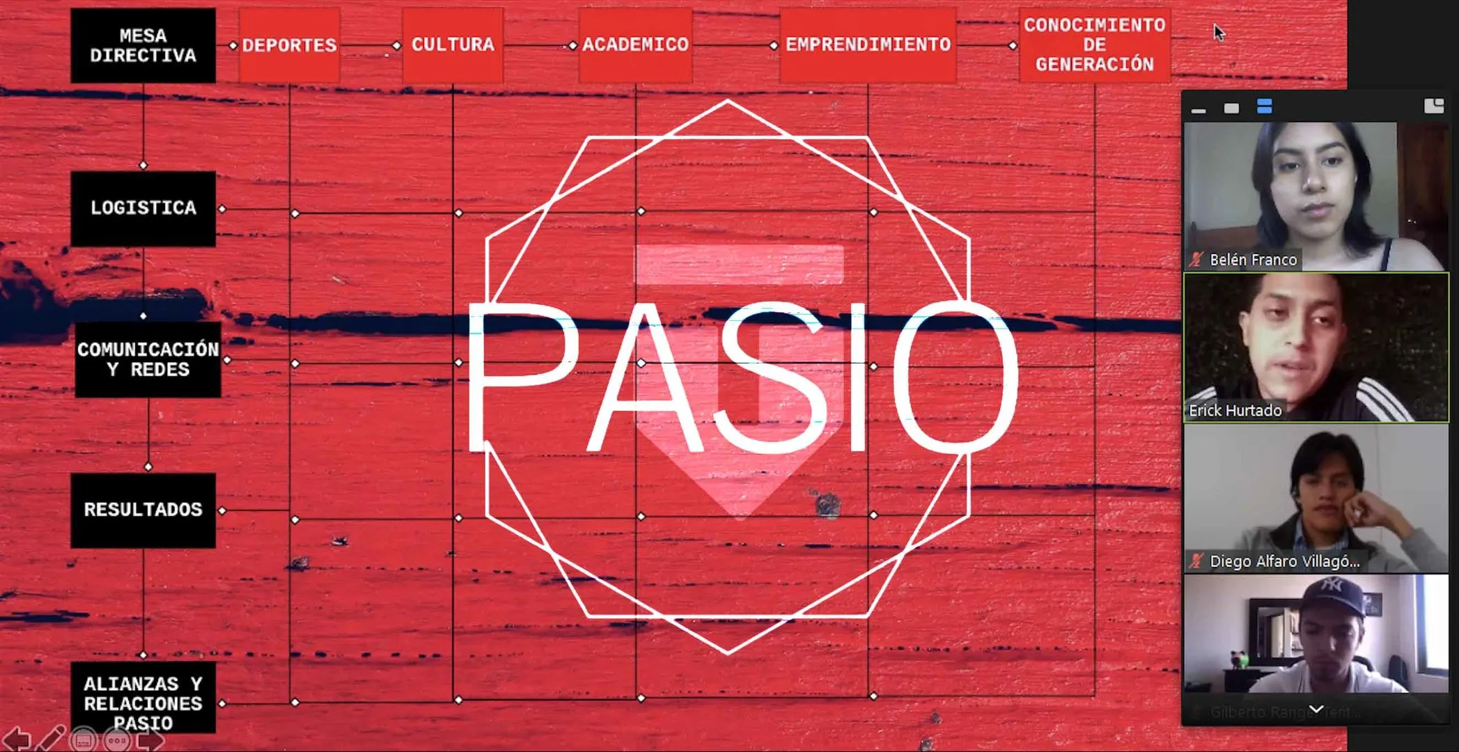 Integrantes de PASIO durante una reunión virtual