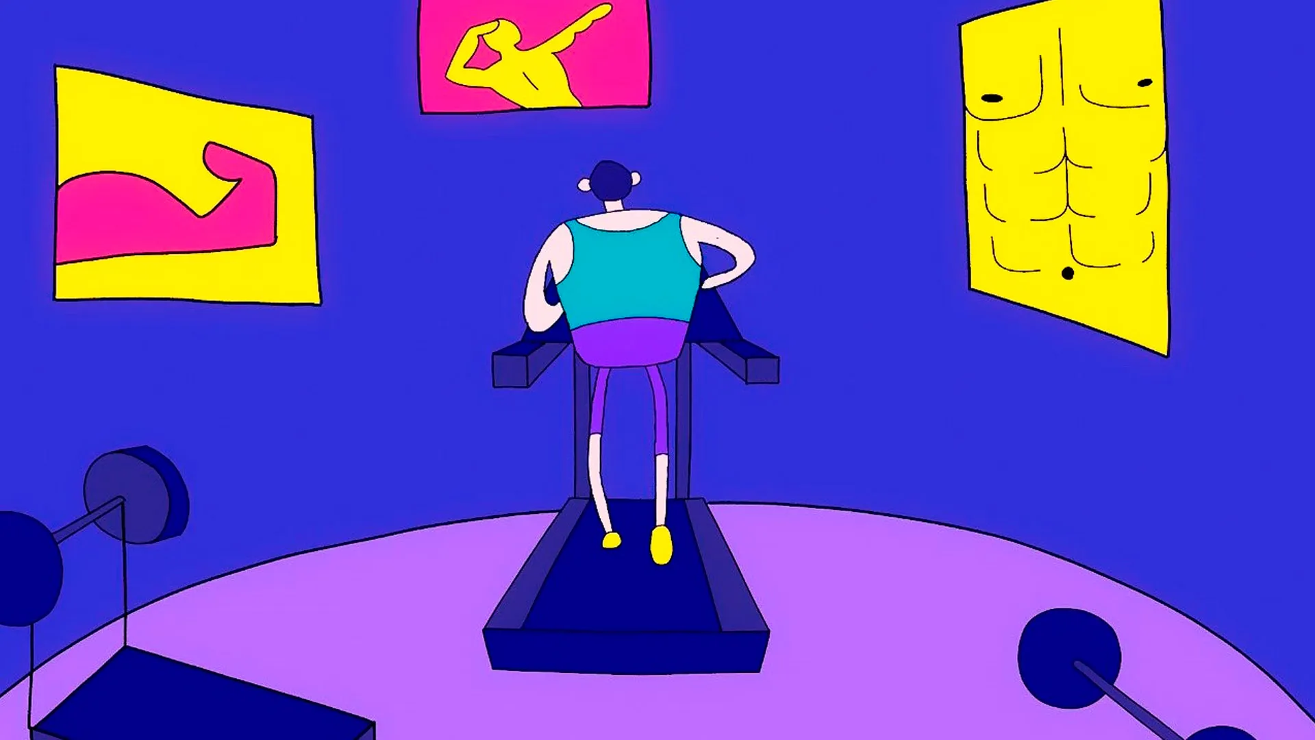 Caminadora coto animado de la EXATEC Alejandra Saldívar