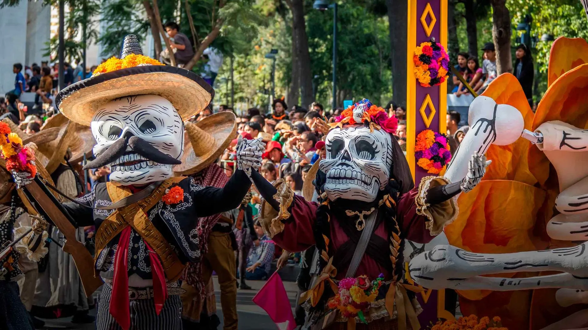 Fotografía desfile Día de Muertos en México