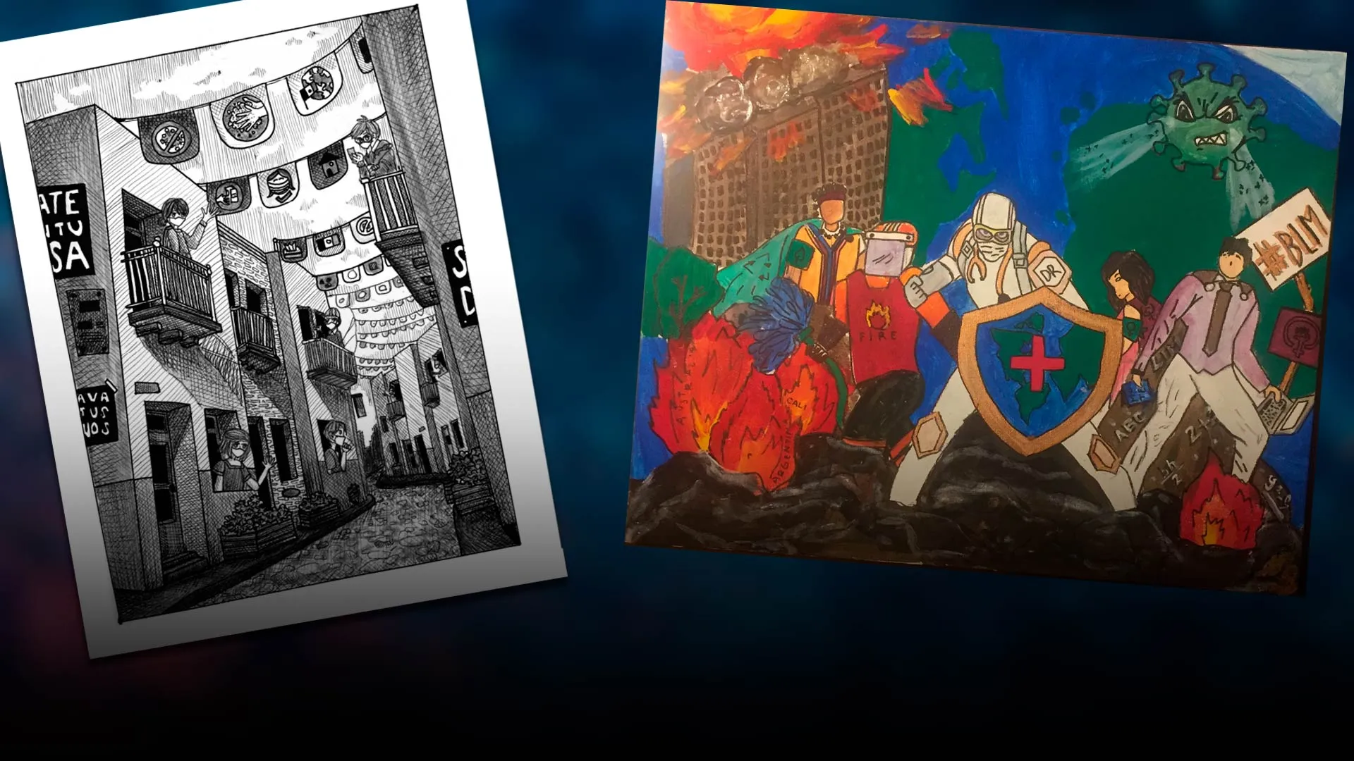 Ilustran pandemia y ganan certamen de dibujo