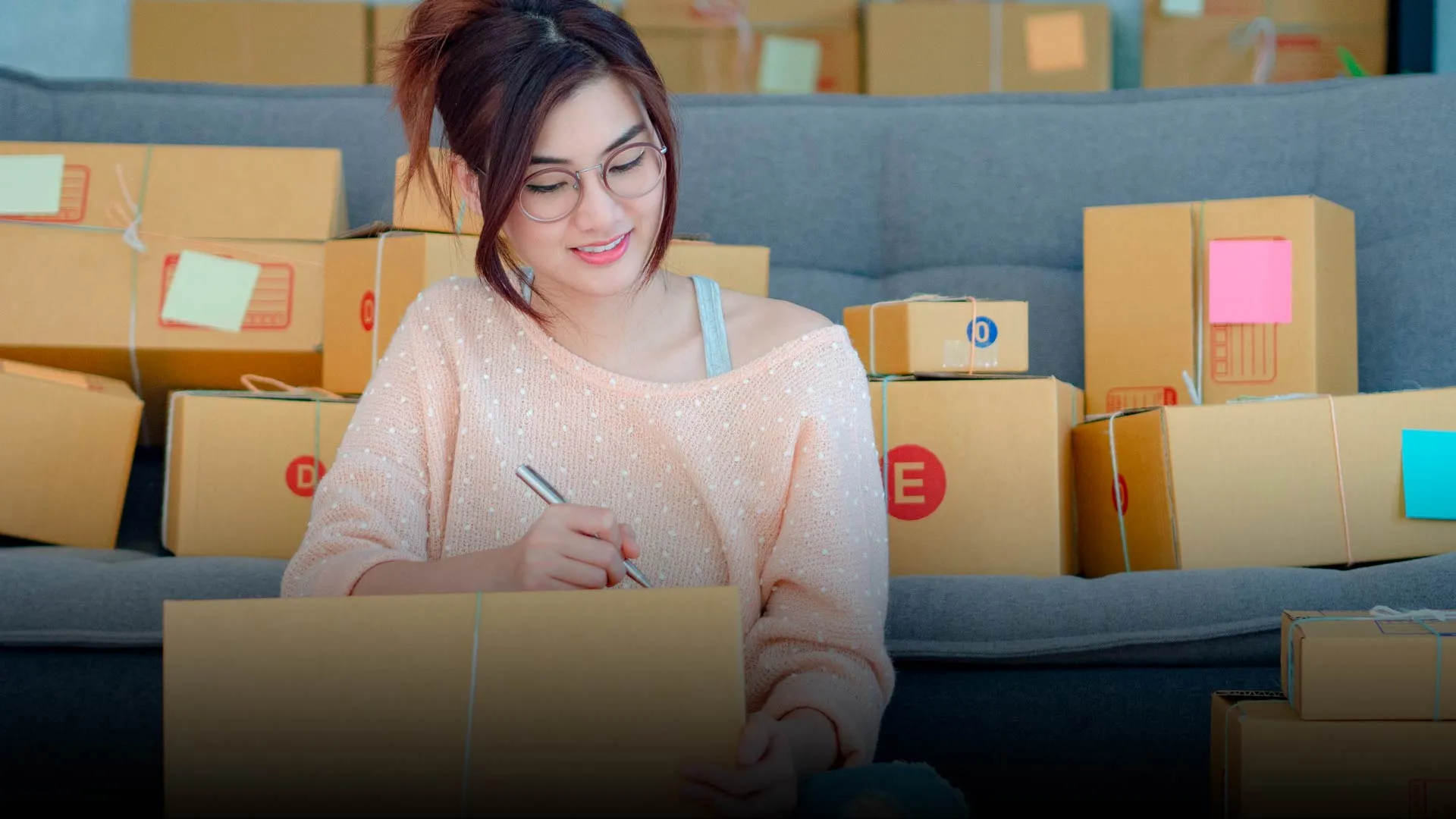 Joven mujer emprendedora en negocio