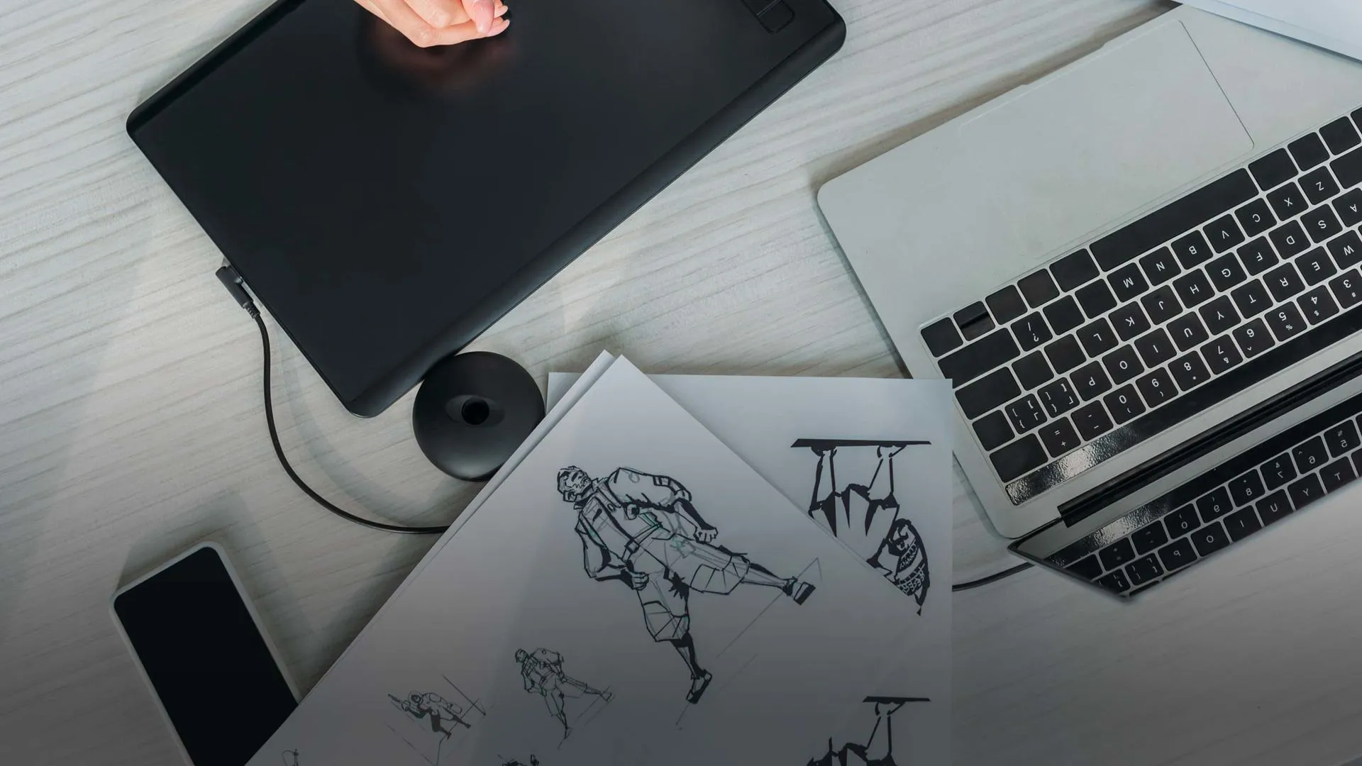 Computadora y tablet animación digital