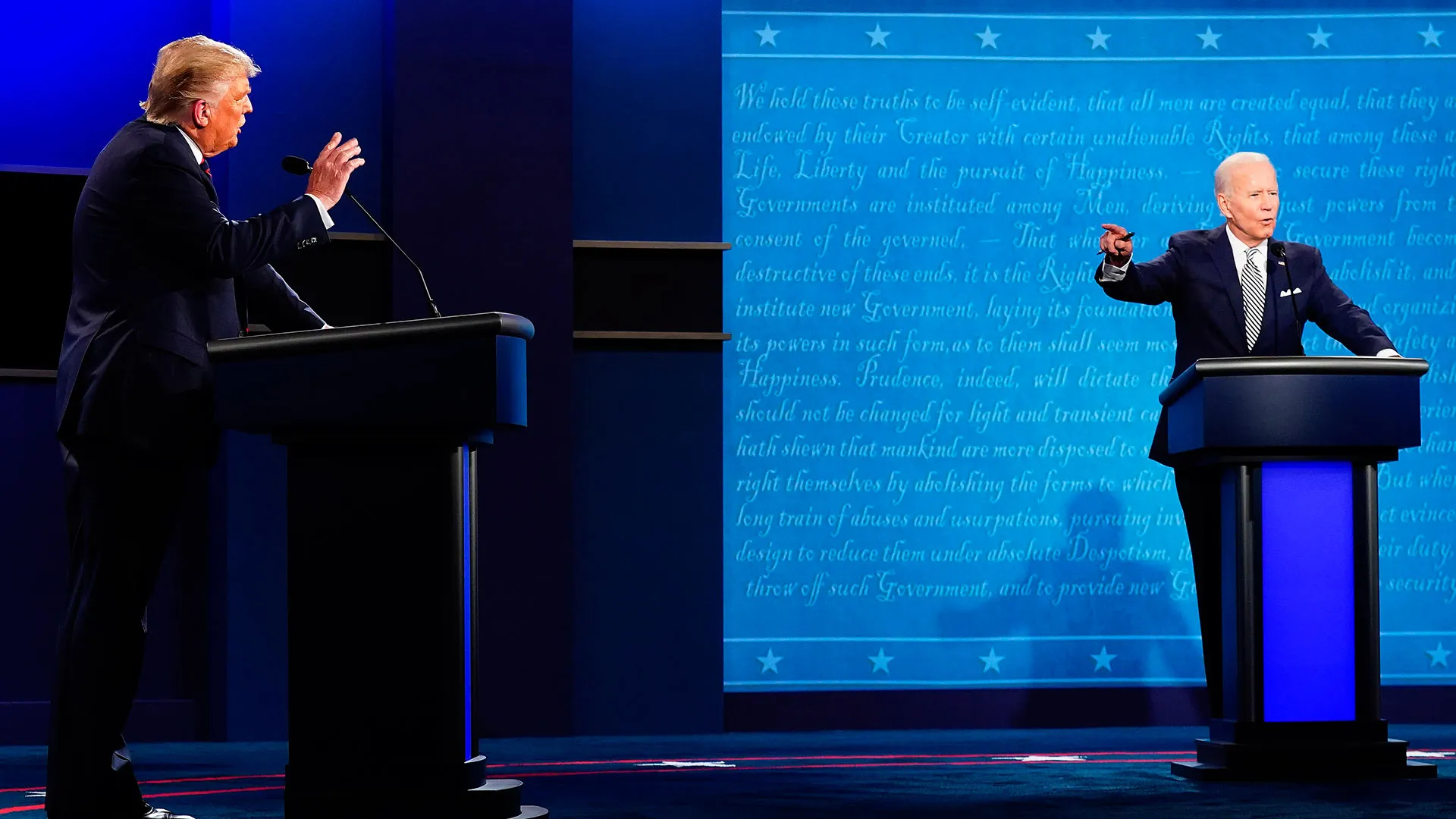 Donald Trump y Joe Biden en debate presidencial