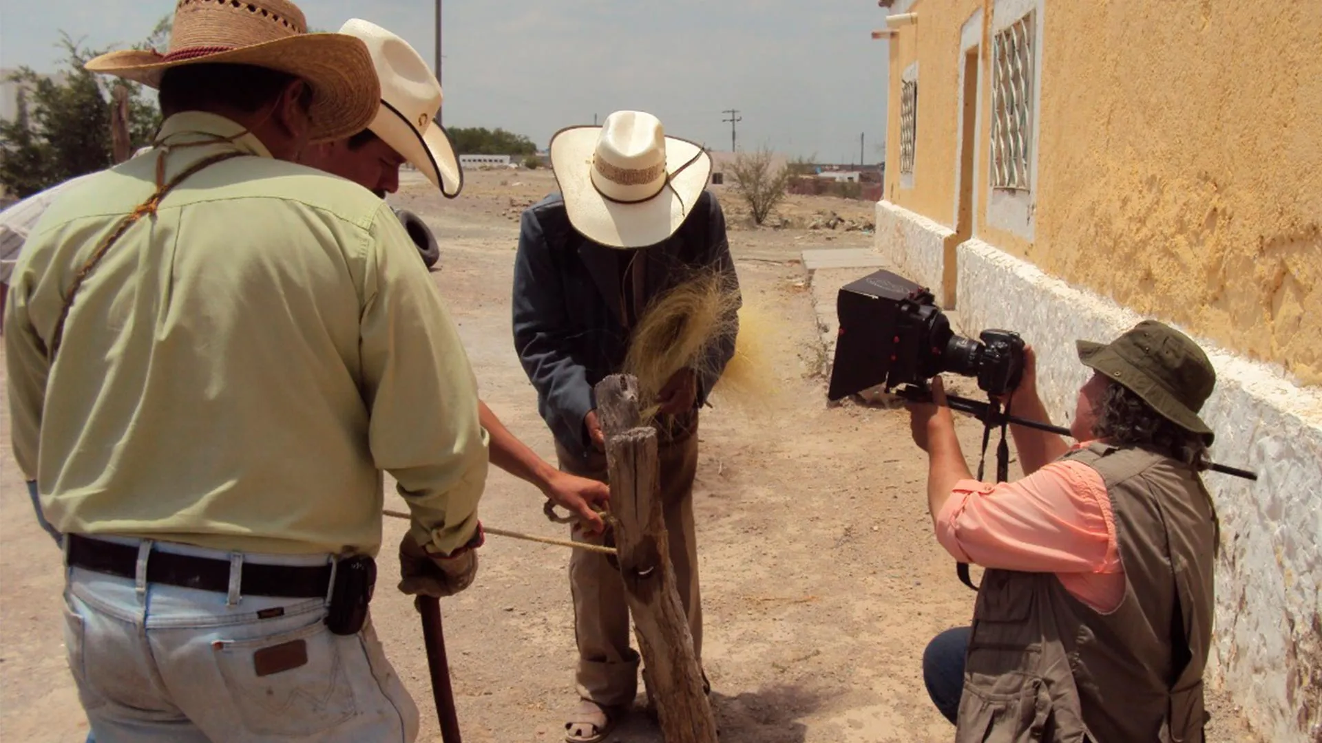 Sergio grabando la película