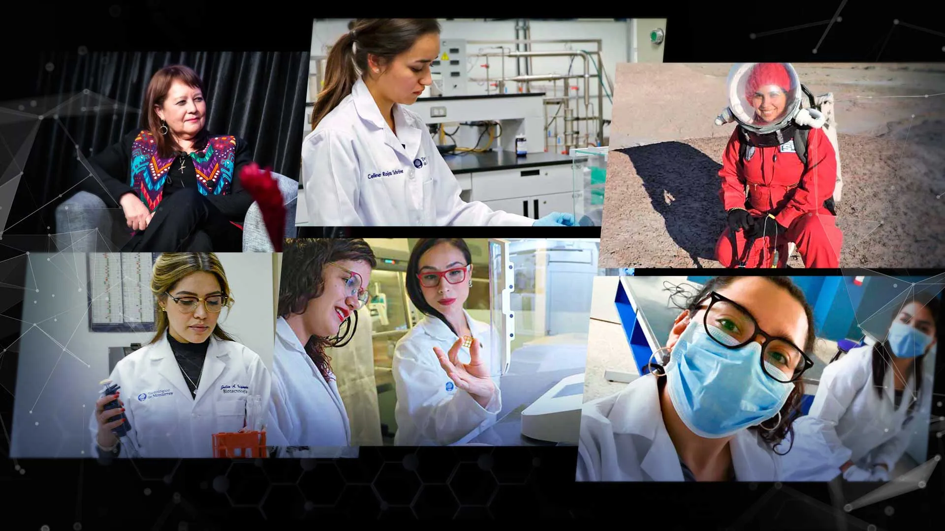 Fotos de profesoras y alumna del Tec de Monterrey que son mujeres científicas mexicanas