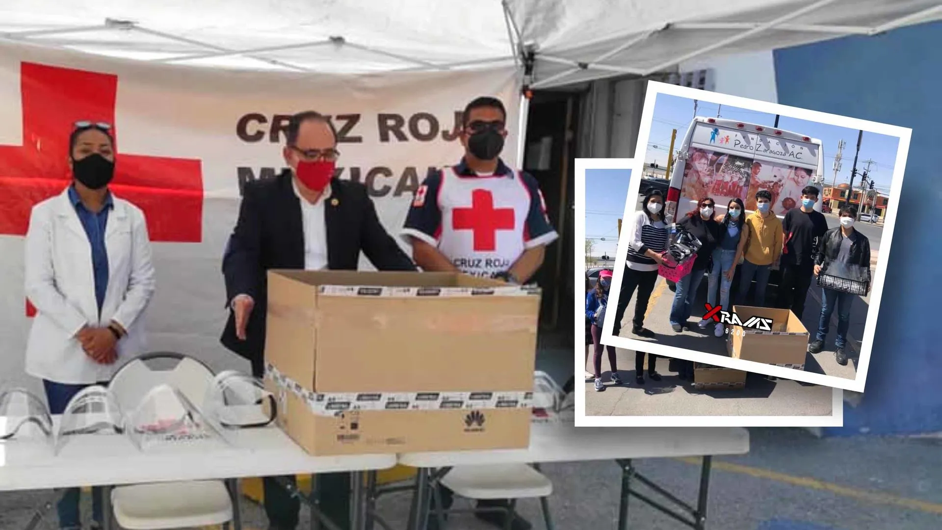 Cruz Roja recibiendo el donativo de XRAMS