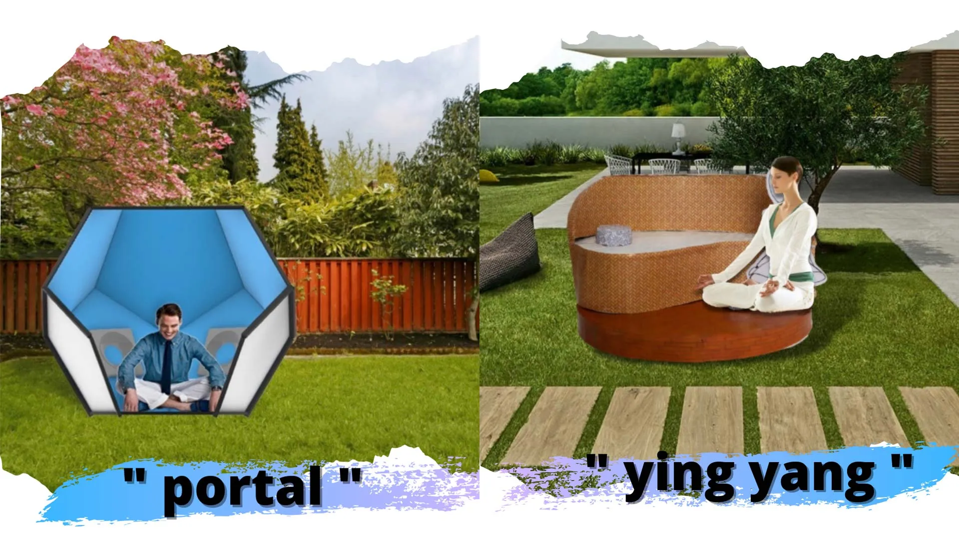 Modelo hexagonal con nombre portal en la izquierda y modelo ying yang del lado derecho