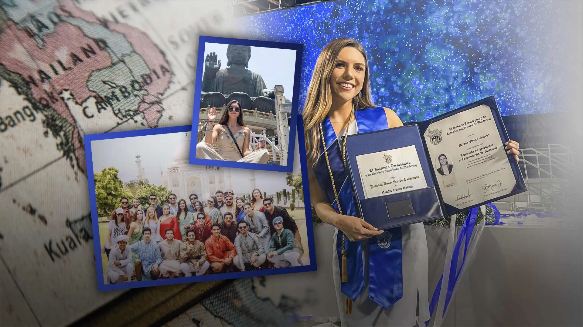 Natalia Orozco alumna destacada del campus Monterrey en su graduación y viajes internacionales a Singapur e India