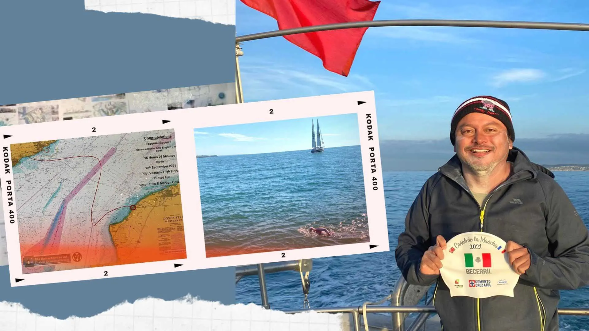 El EXATEC Ezequiel Becerril, egresado del campus Querétaro, logró cruzar nadando el Canal de la Mancha