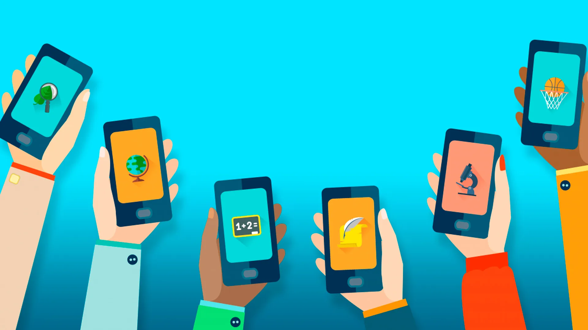 animación de apps educativas variadas