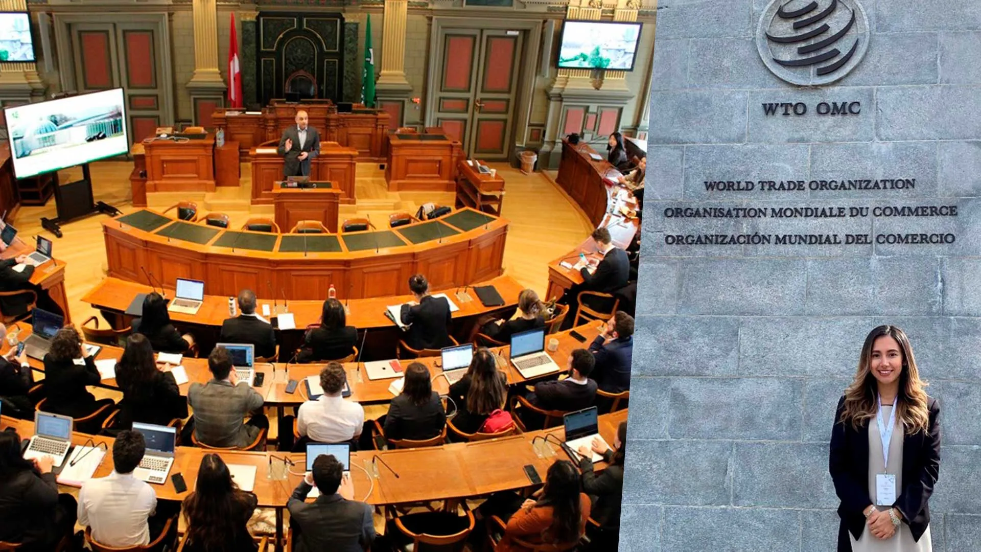 Pamela Velazco, profesora de campus Monterrey en misión con la WTO en Suiza