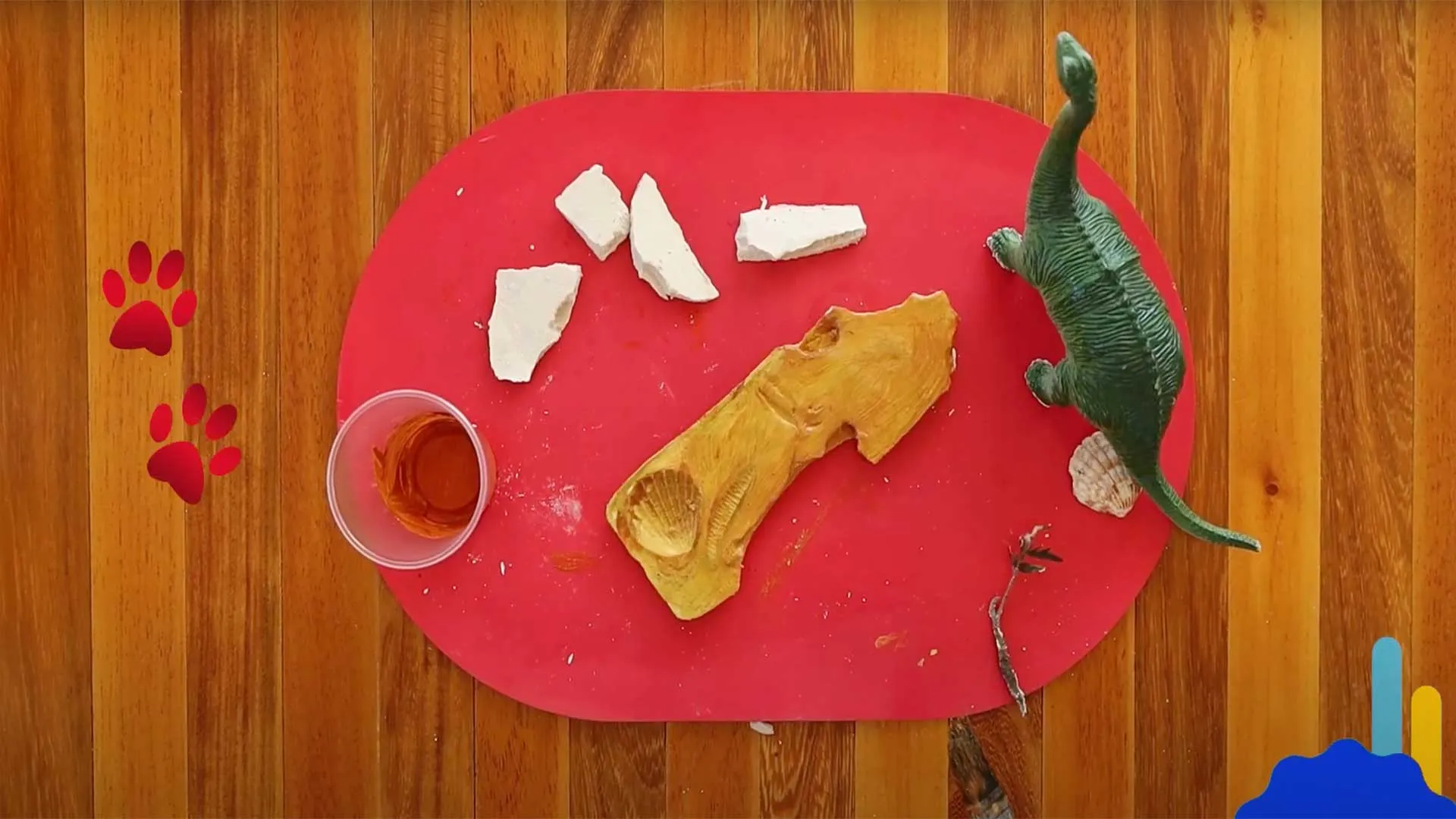 Captura de pantalla de experimento para fósil de yeso.