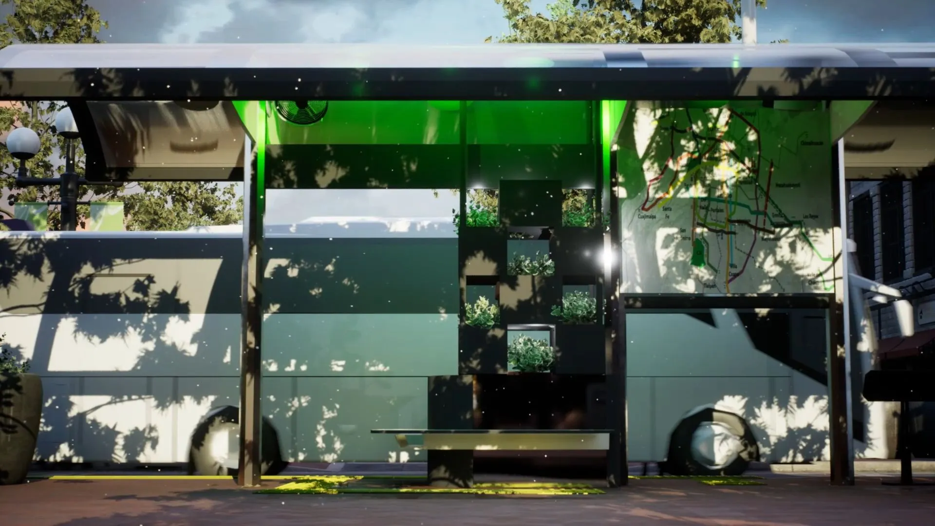 Modelo 3D de inBus, parada de autobus inteligente