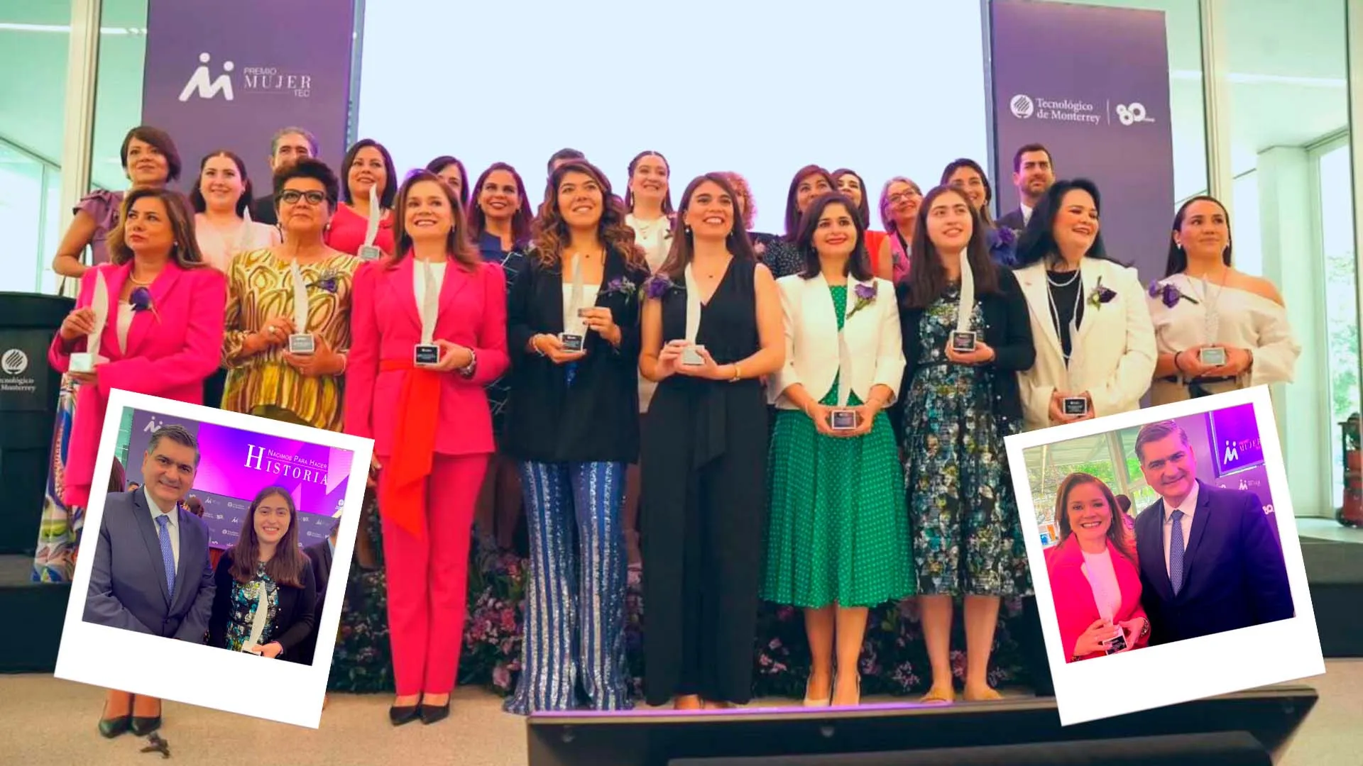 Foto con las ganadoras del Premio Mujer Tec 2023, y Lupita junto con Giovanna