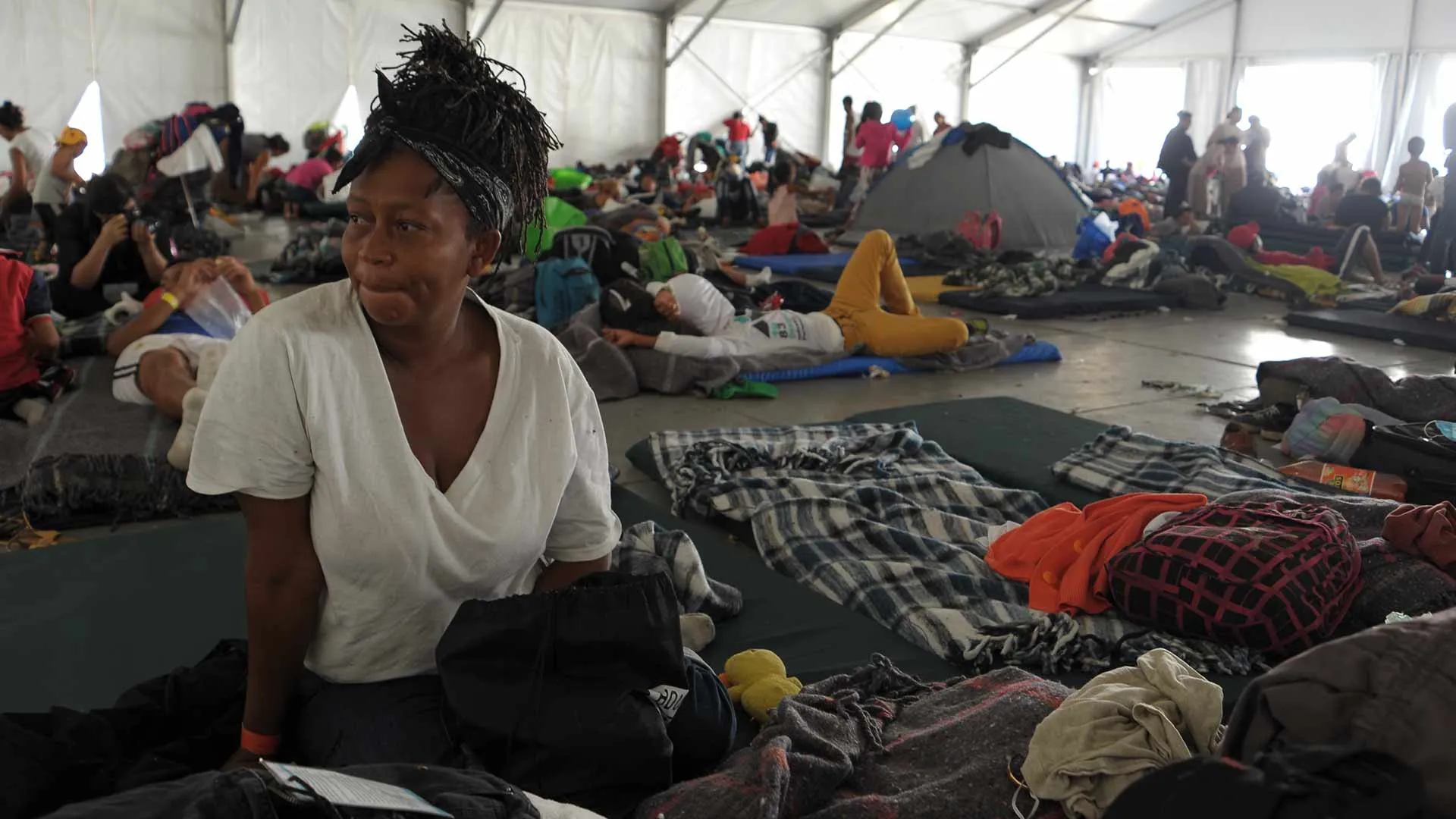 Migrantes centroamericanos en Ciudad de México.