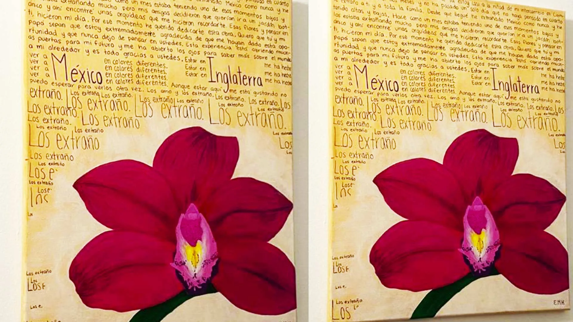 Orquídea pintada por Elizabeth Martínez