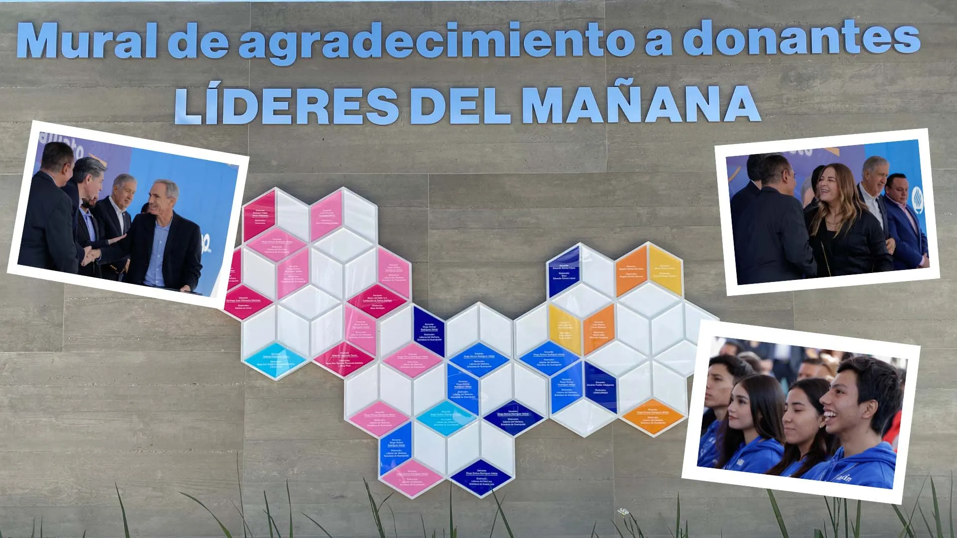 Mural de agradecimiento a donantes de la beca Líderes del mañana