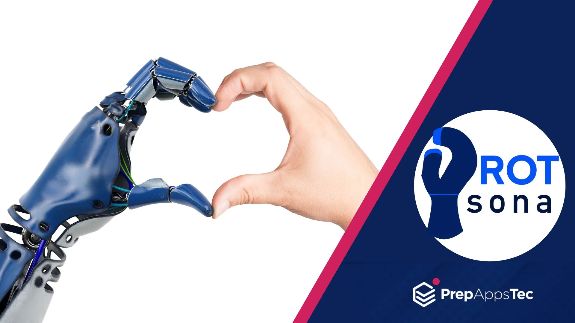 Mano próstetica y logo de Protsona