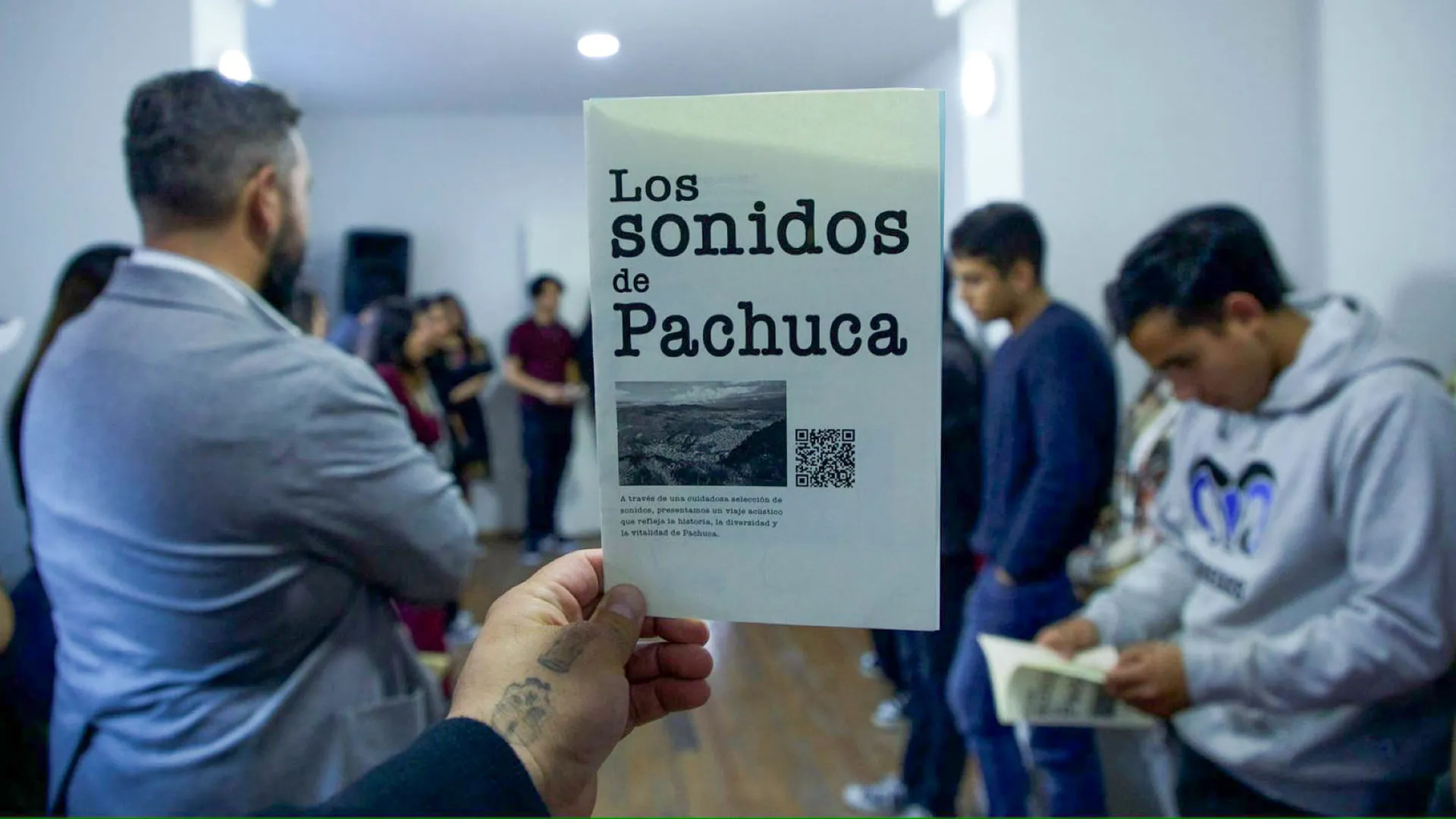 Triptico con la descripción de los paisajes sonoros de "Los Sonidos de Pachuca"