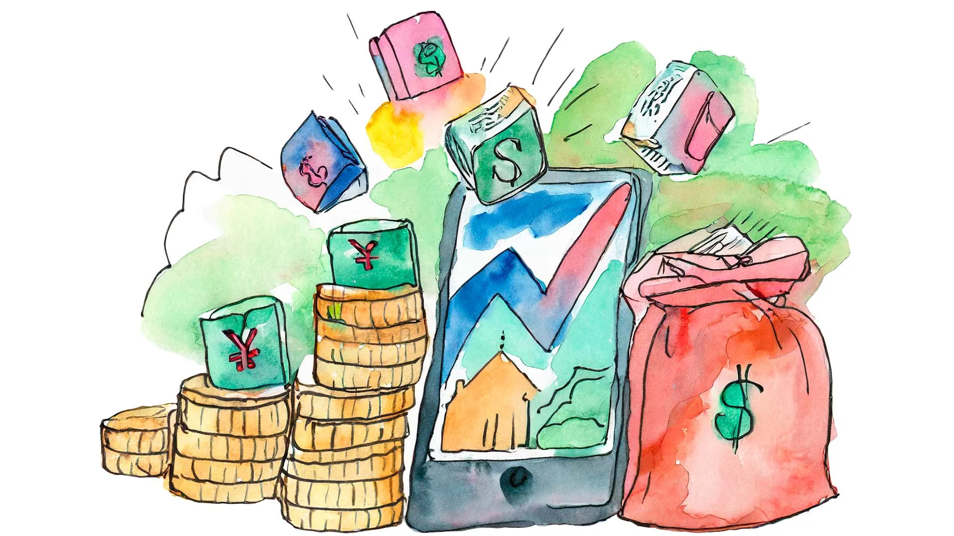 Ilustración creada con Firefly para representar inversiones en 2024