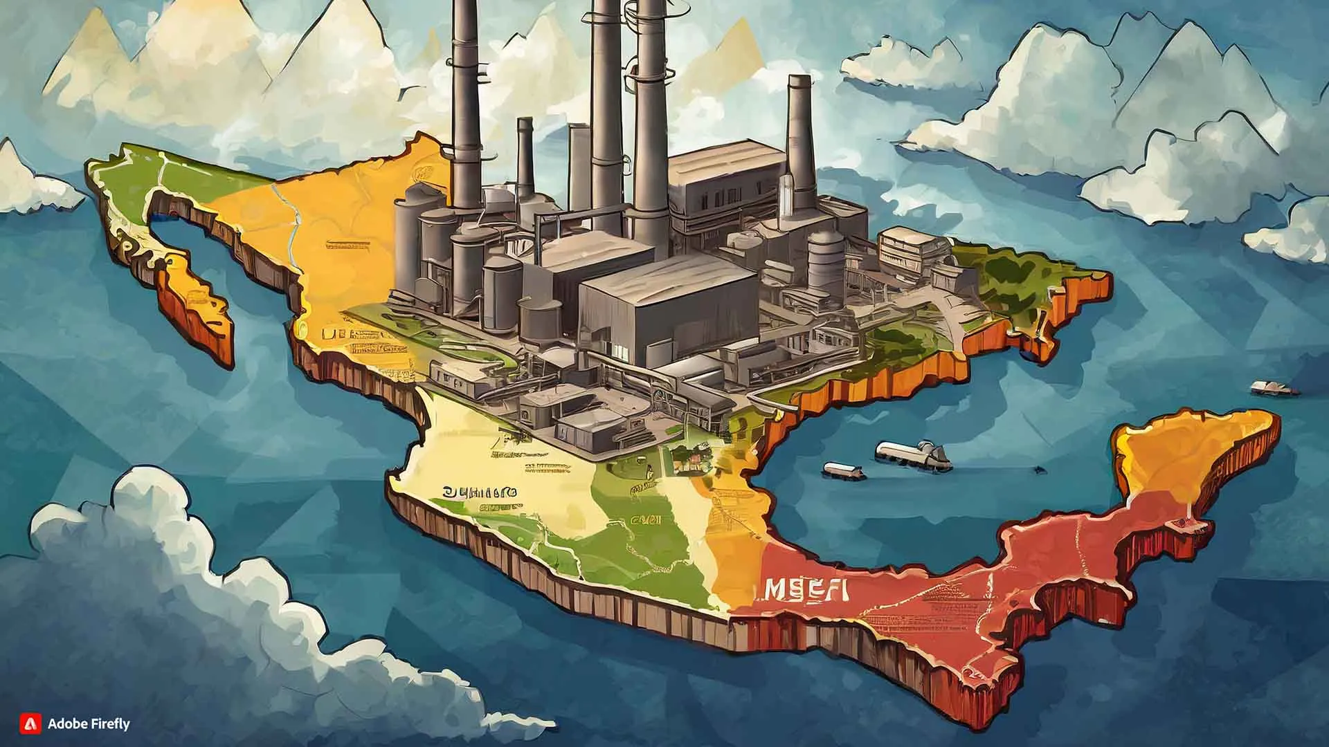 ilustración del fenómeno nearshoring en México