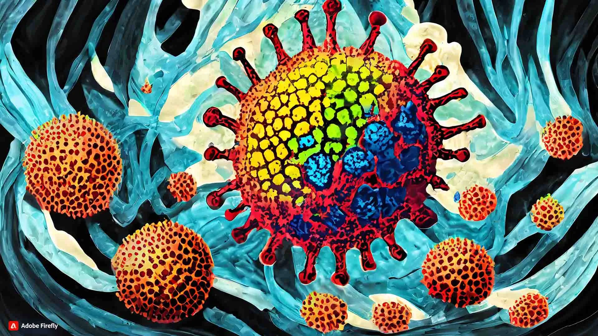 Ilustración con IA de la nueva variante del coronavirus JN.1 
