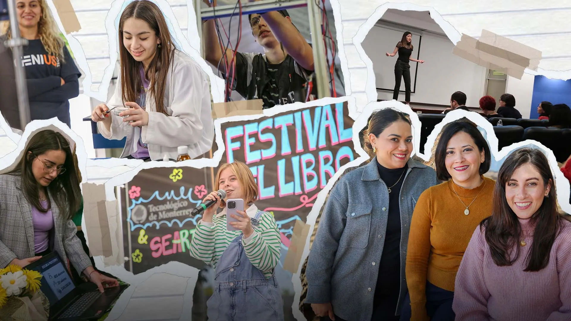 Collage de actividades escolares