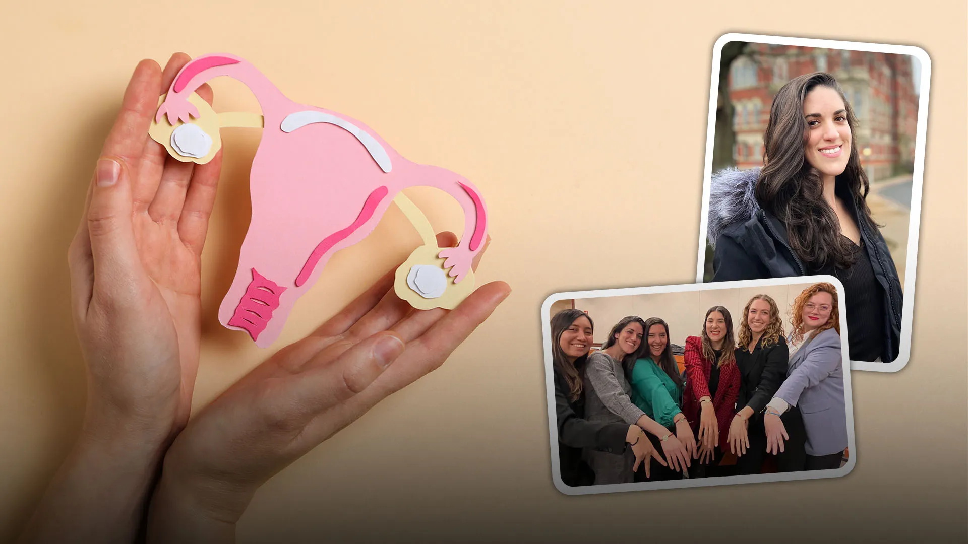 Catalina con amigas y brazaletes de la endometriosis