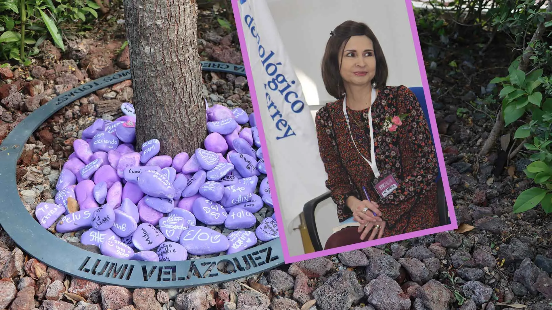 Plasman en árbol recuerdo de profesora Luz María del Tec