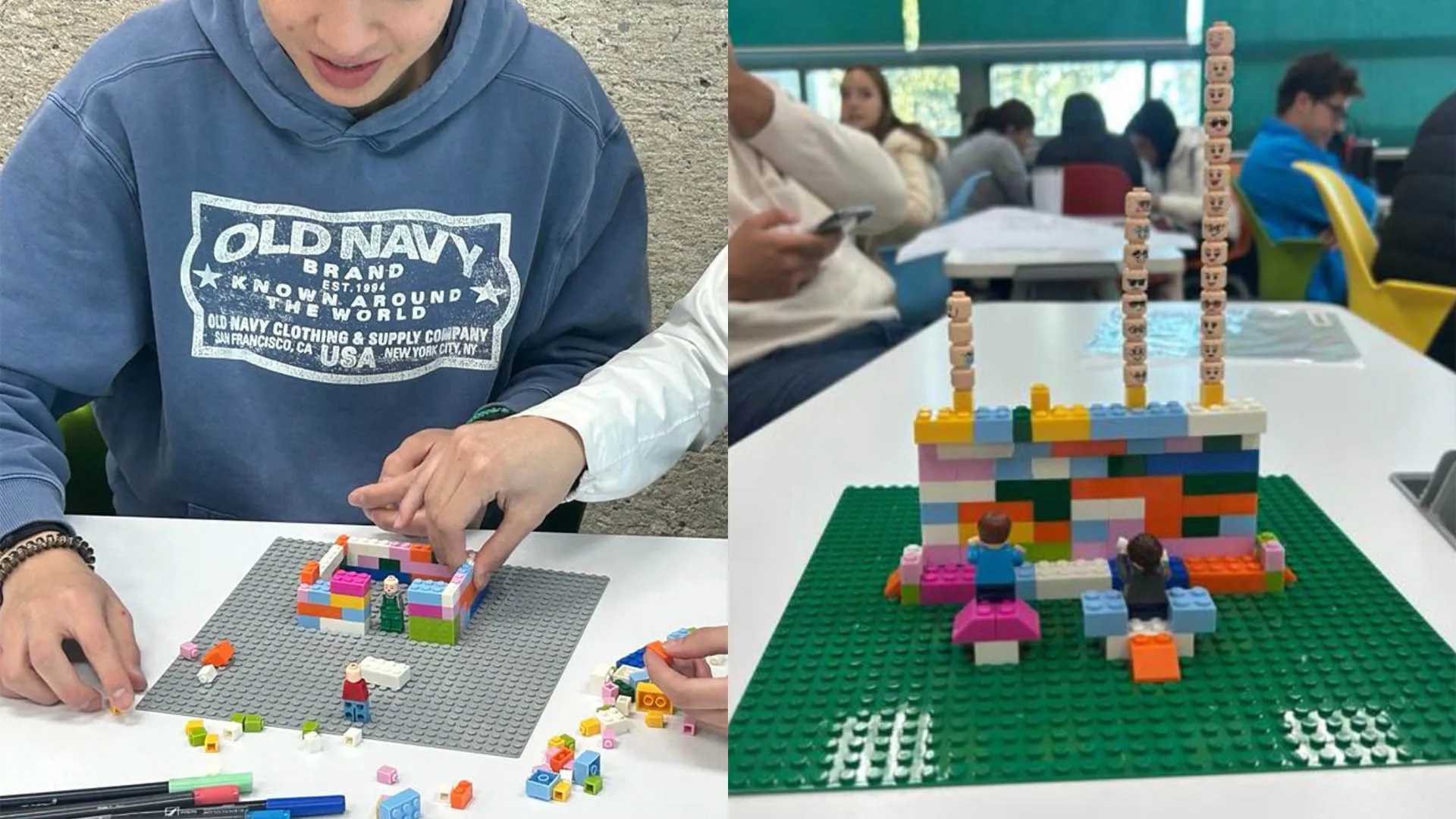 Con lego, el profesor Jorge Contreras realizó una propuesta innovadora de educación