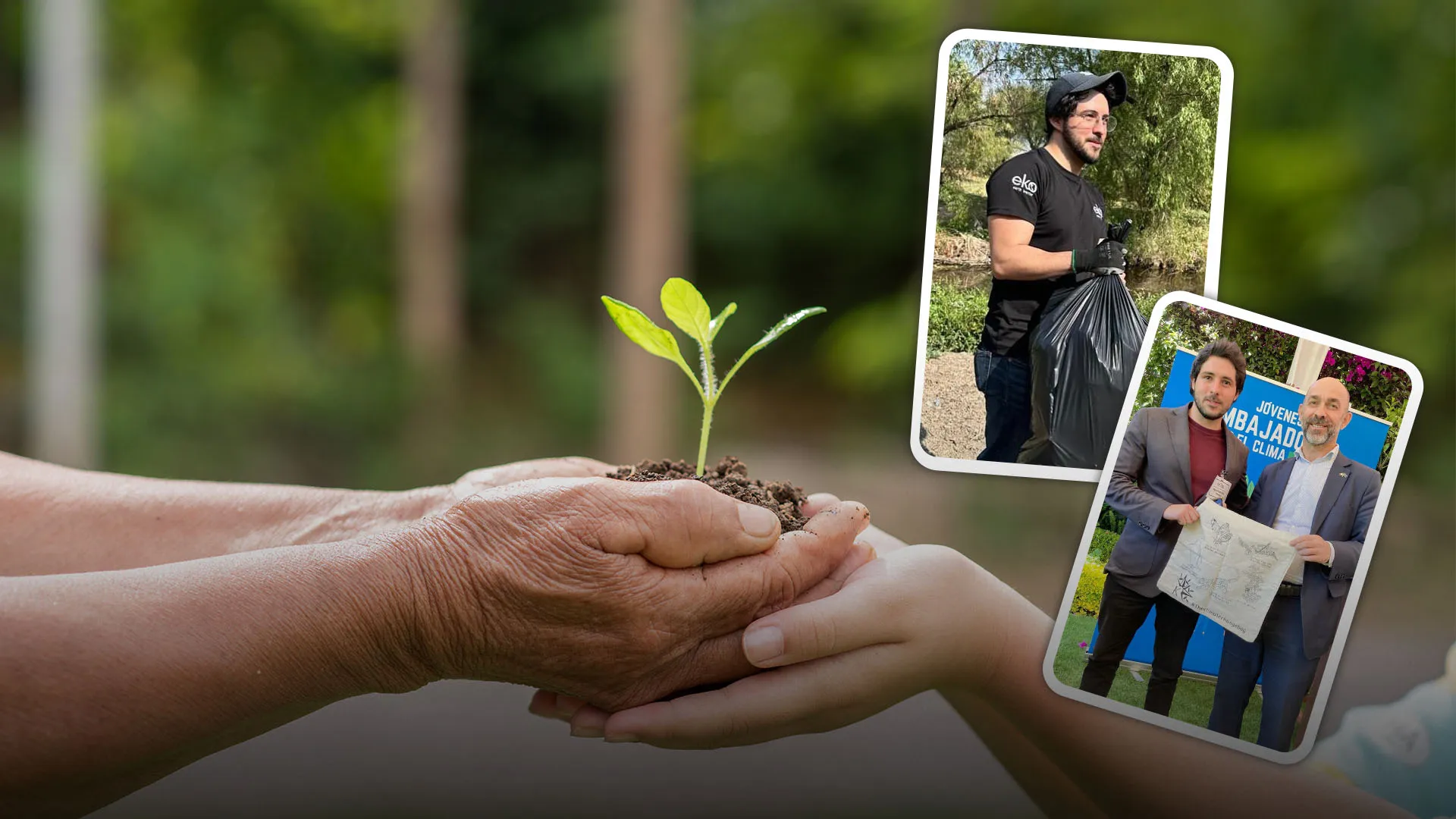 Miguel Padilla realizando labor medioambiental