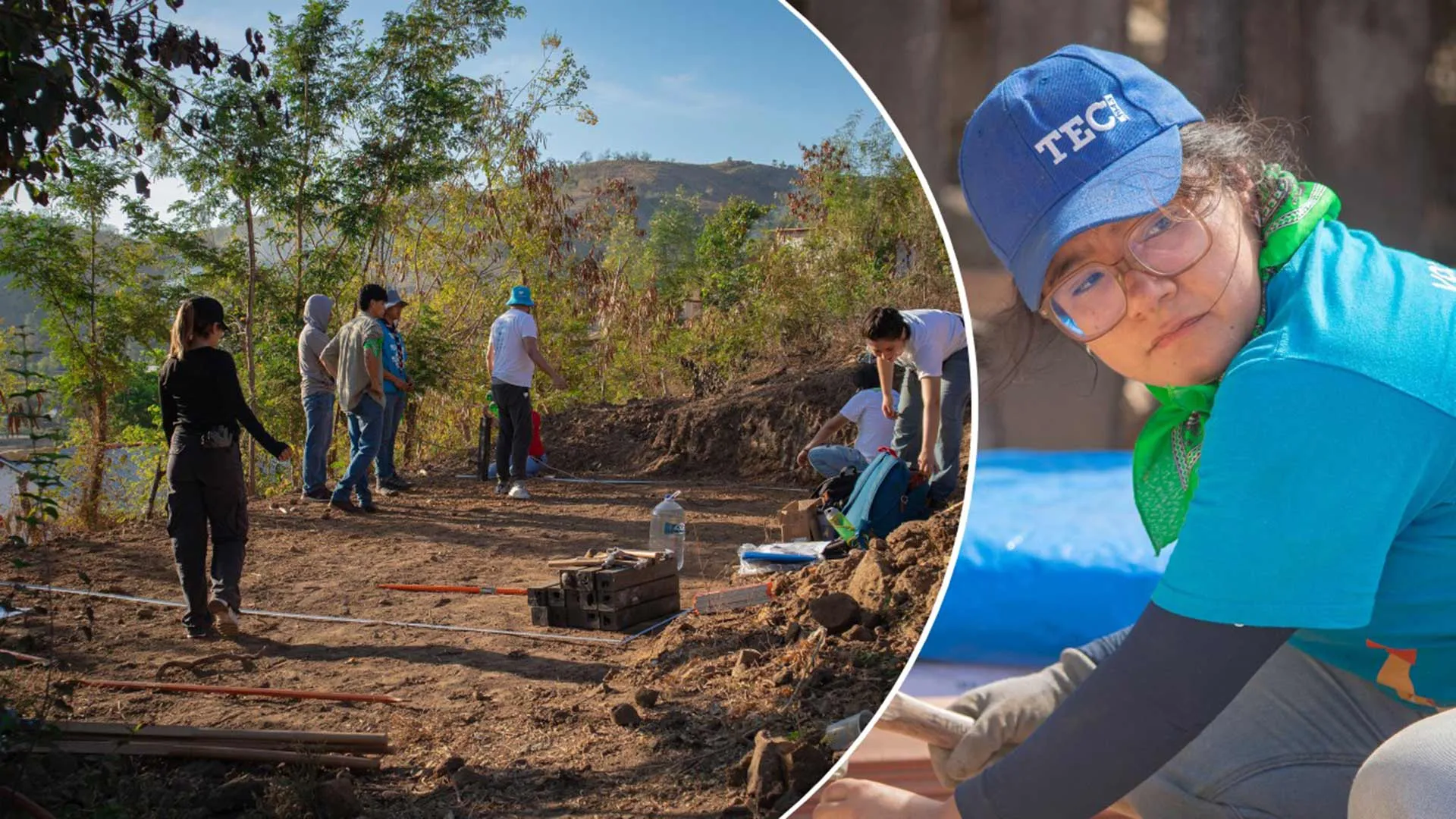 Grupos Estudiantil Techeros en Guerrero, tras paso del huracán Otis.