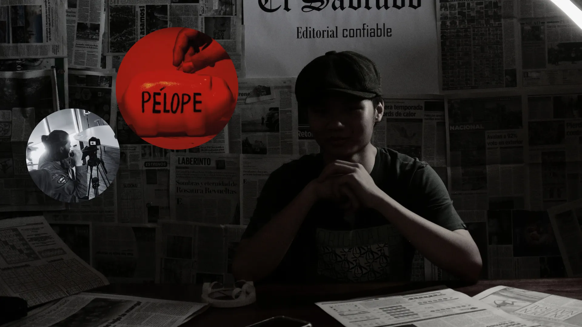 Escenas del cortometraje Cerdos y detrás de cámara