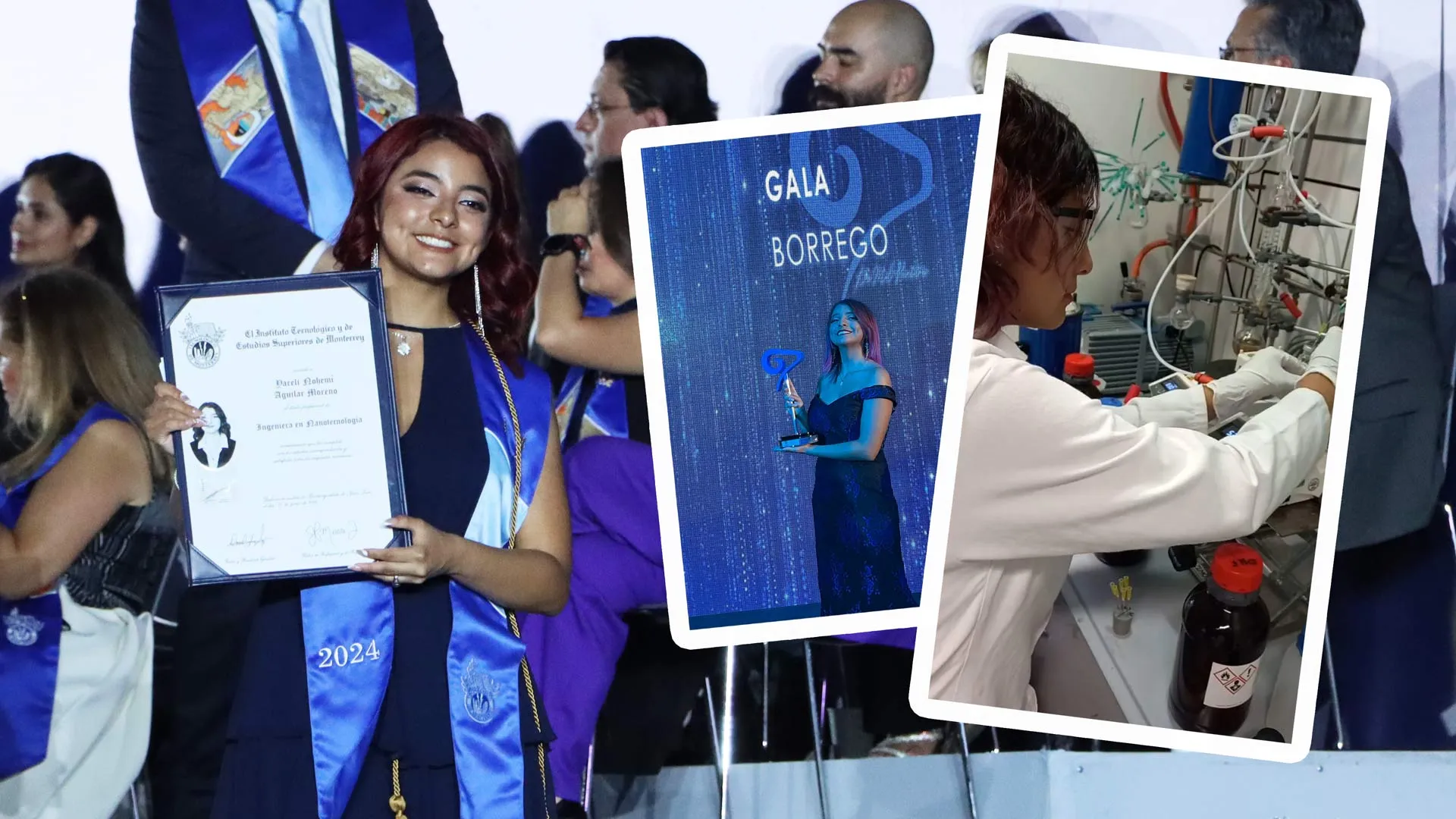 Yareli Aguilar durante su ceremonia de entrega de título profesional en campus Mty.