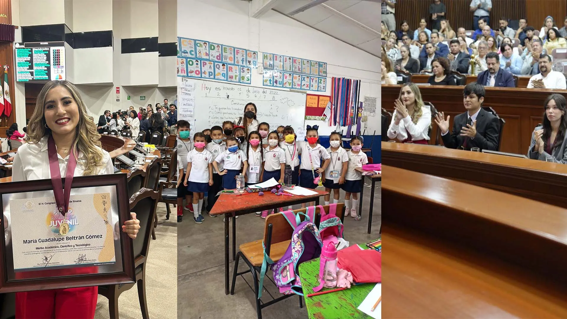 maria guadalupe ganadora de premio al mérito academico