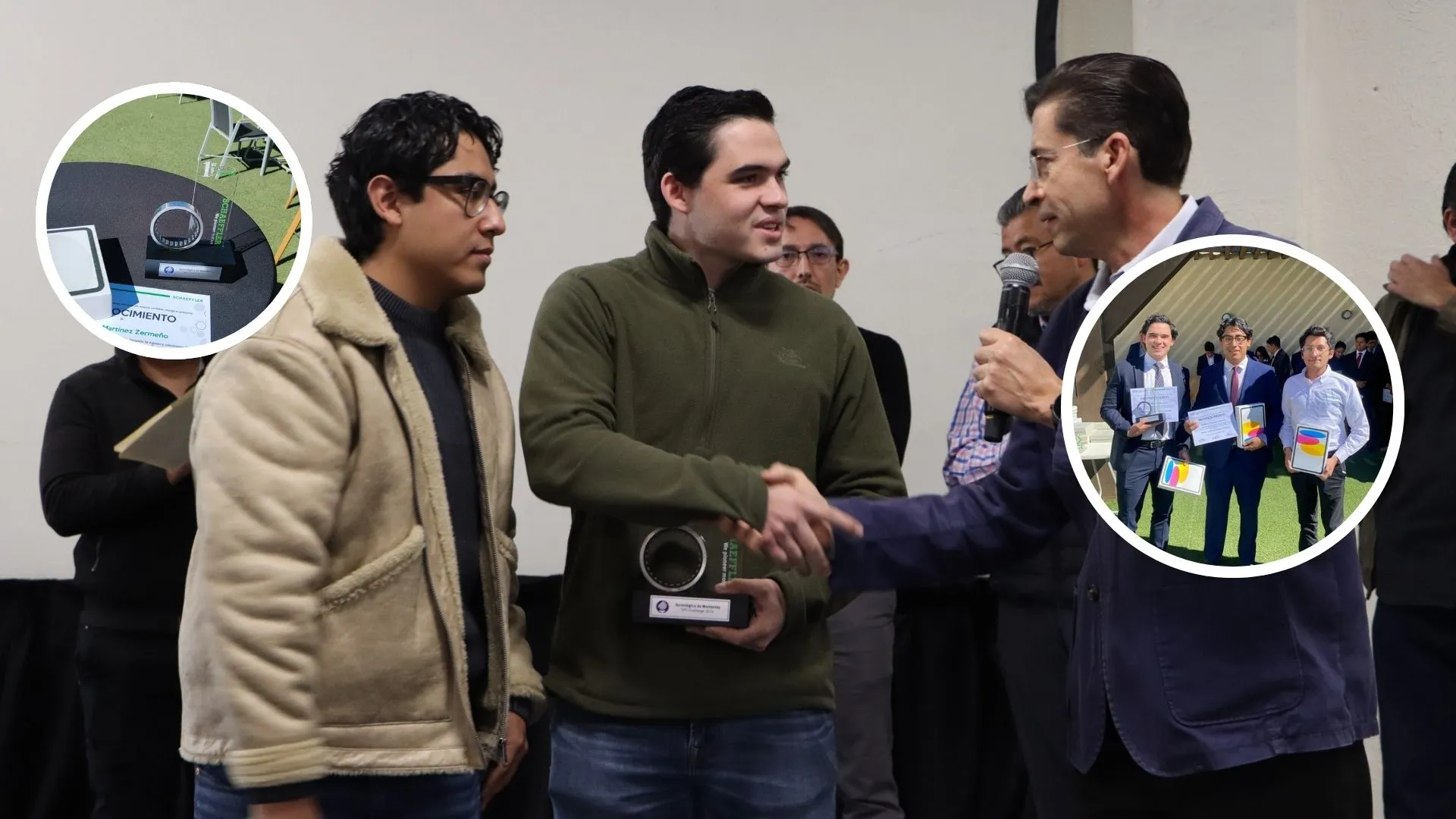 Gustavo y Jonathan recibiendo el trofeo de la competencia SPS Challenge 