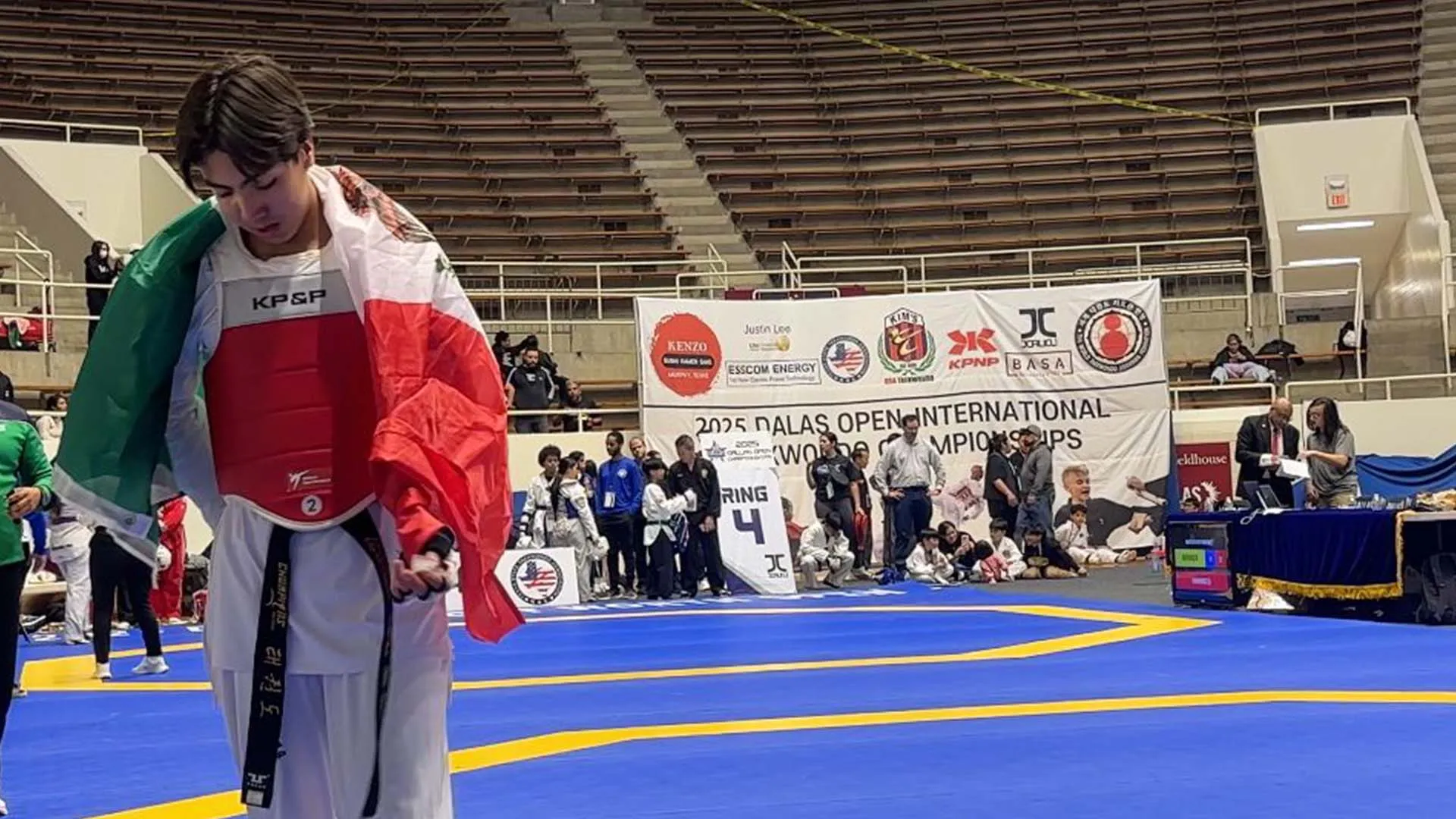 Leonardo Maldonado compitiendo en el Dallas Open Taekwondo 2025