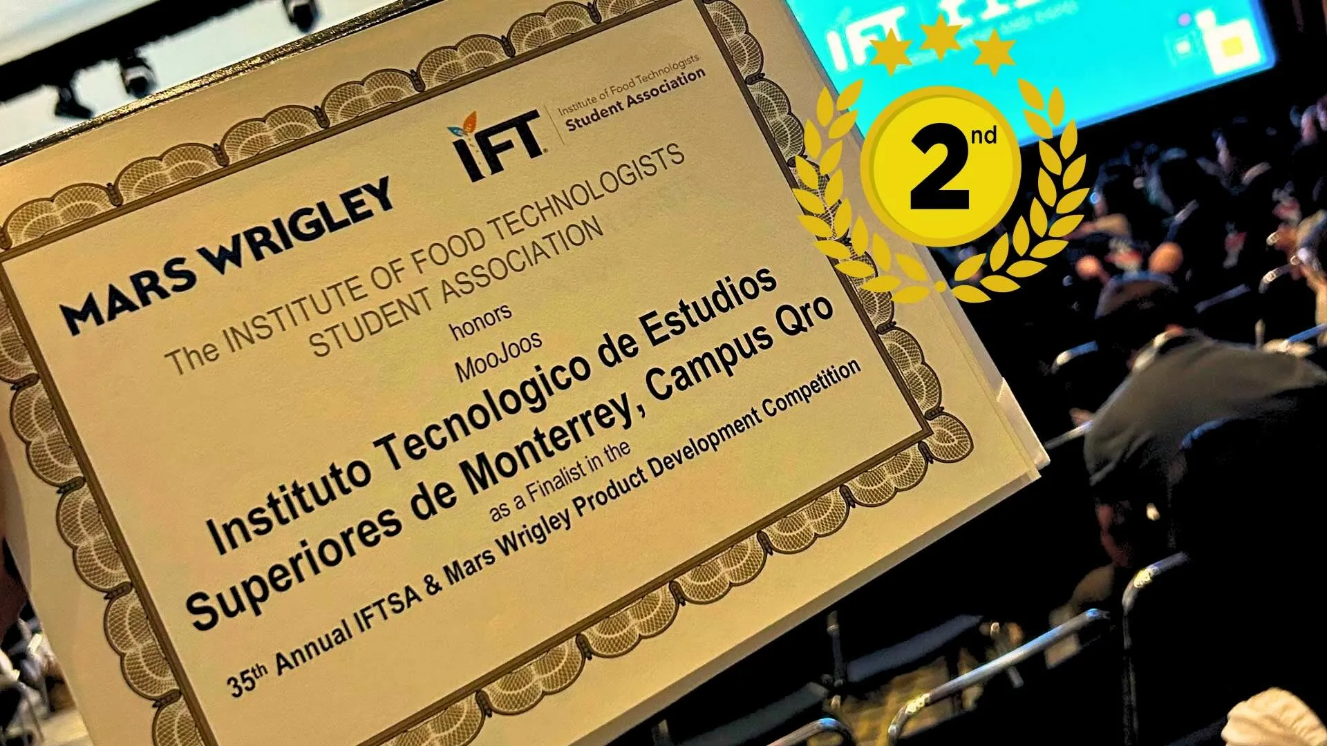 Estudiantes del Tec campus Querétaro obtuvieron el segundo lugar en el concurso internacional de desarrollo de productos IFTSA y Mars 2025