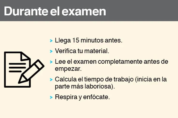 Consejo a la hora del examen