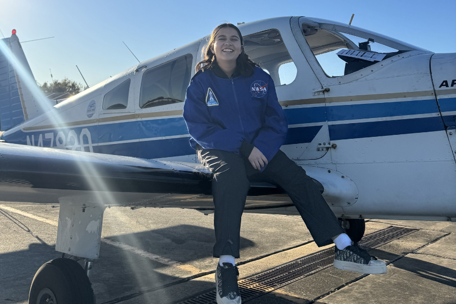 Natalia Jauregui durante sus capacitaciones de aviación en la NASA. Foto: Natalia Jauregui.